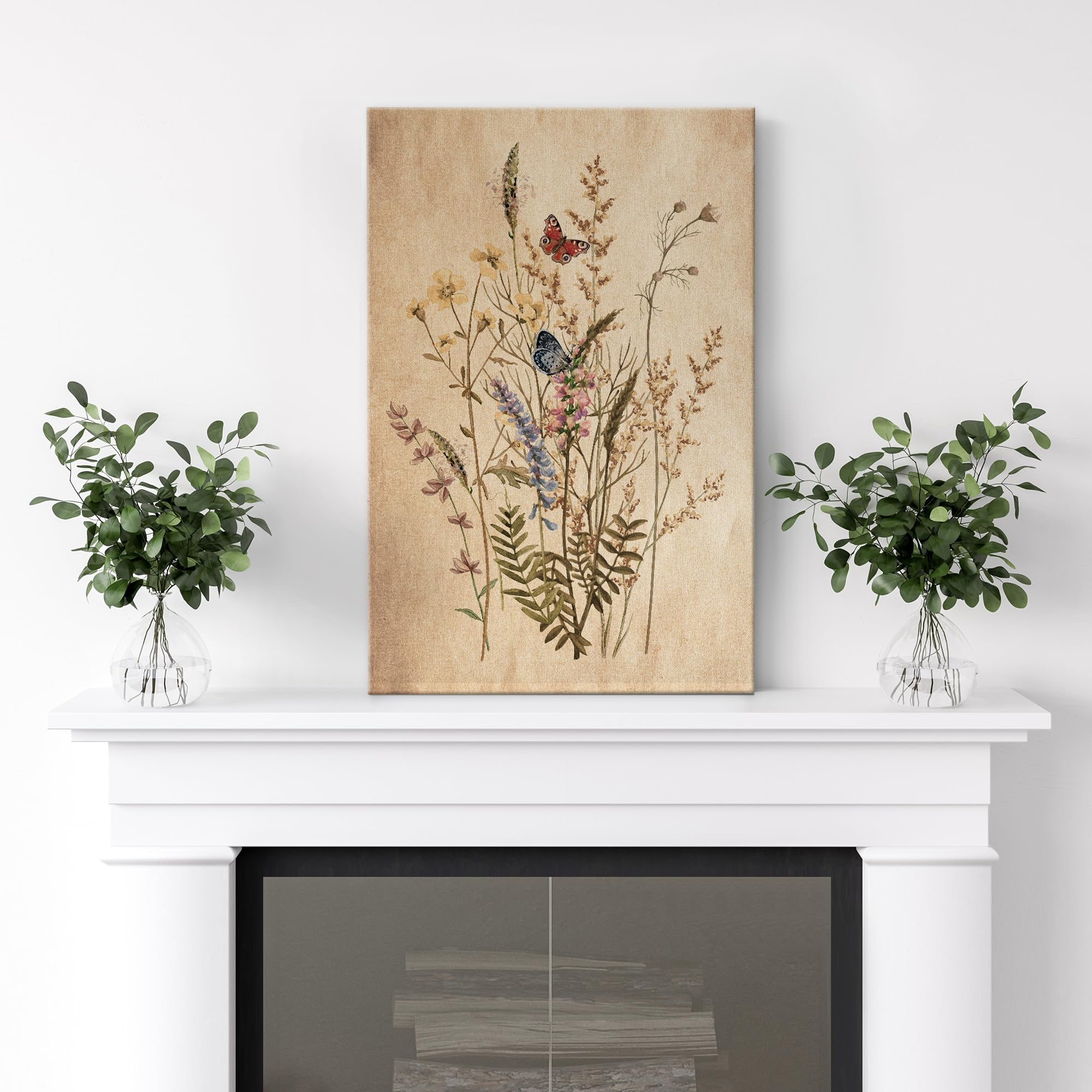 Wall26 Canvas Print Wall Art Vintage Garden Wildflower Still Life Nature Wilderness Illustrations Modern Art Botanical Floral Fa