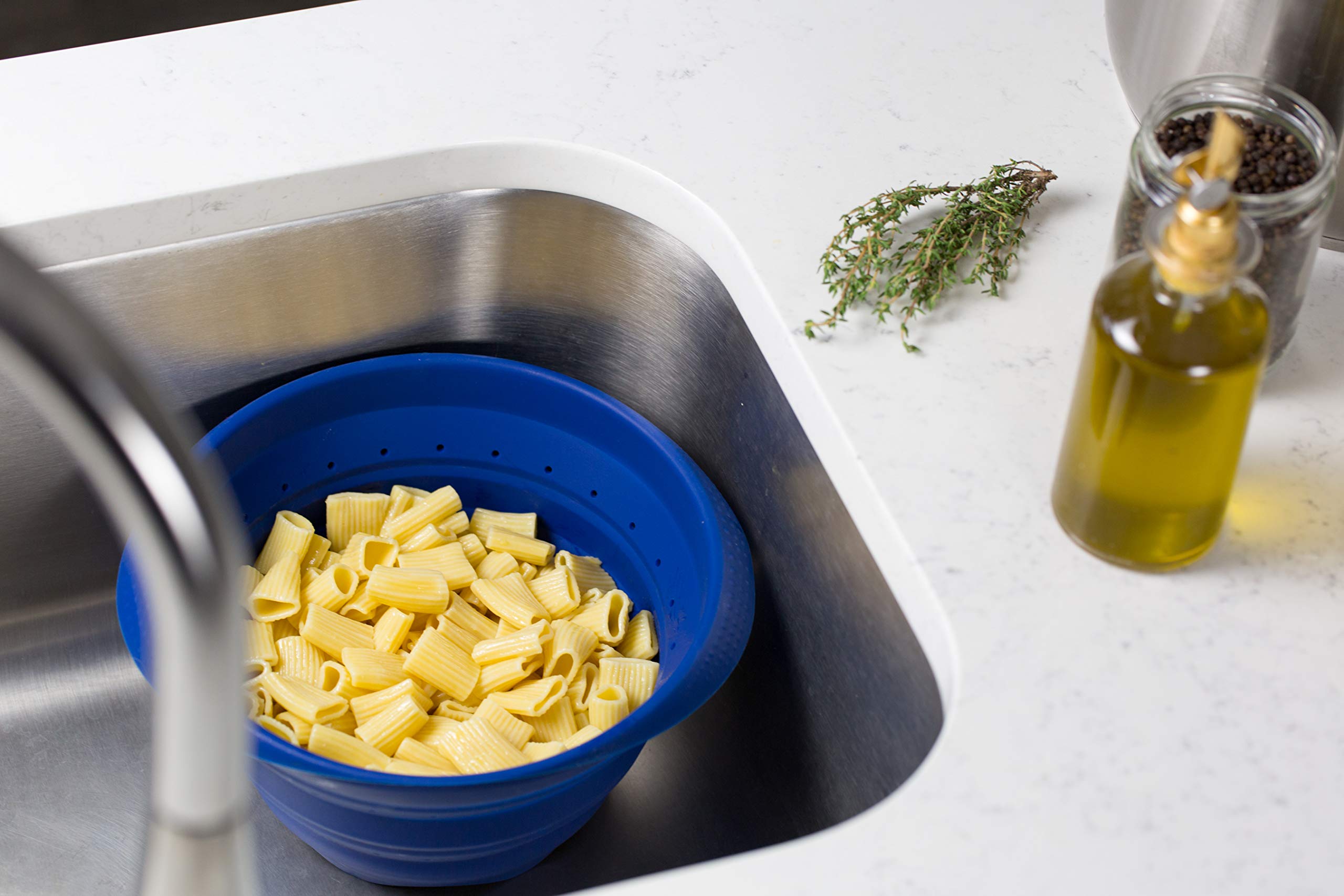 Better Houseware 4-Quart Silicone Collapsible Colander - Blue