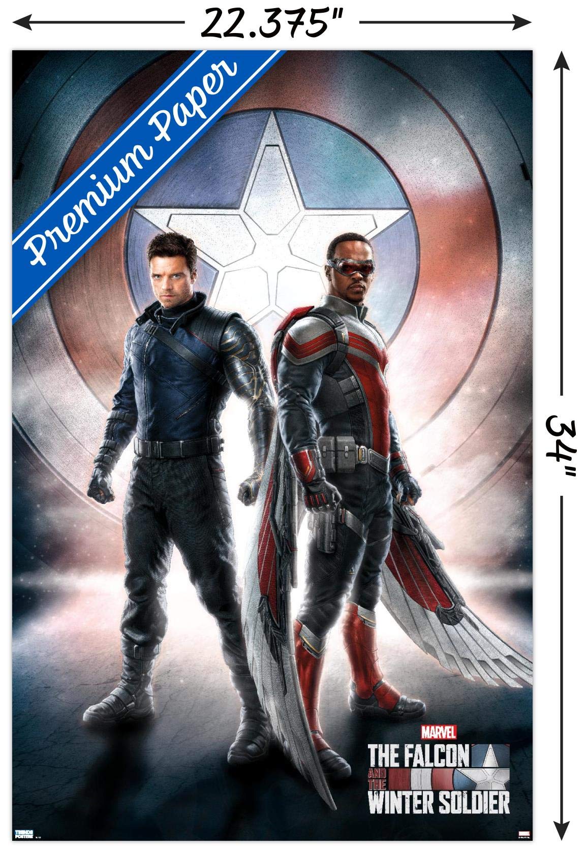 Trends International Marvel Television - Falcon And Winter Soldier - One Sheet Wall Poster, 22.375'' X 34'', Premium Unframed Ve