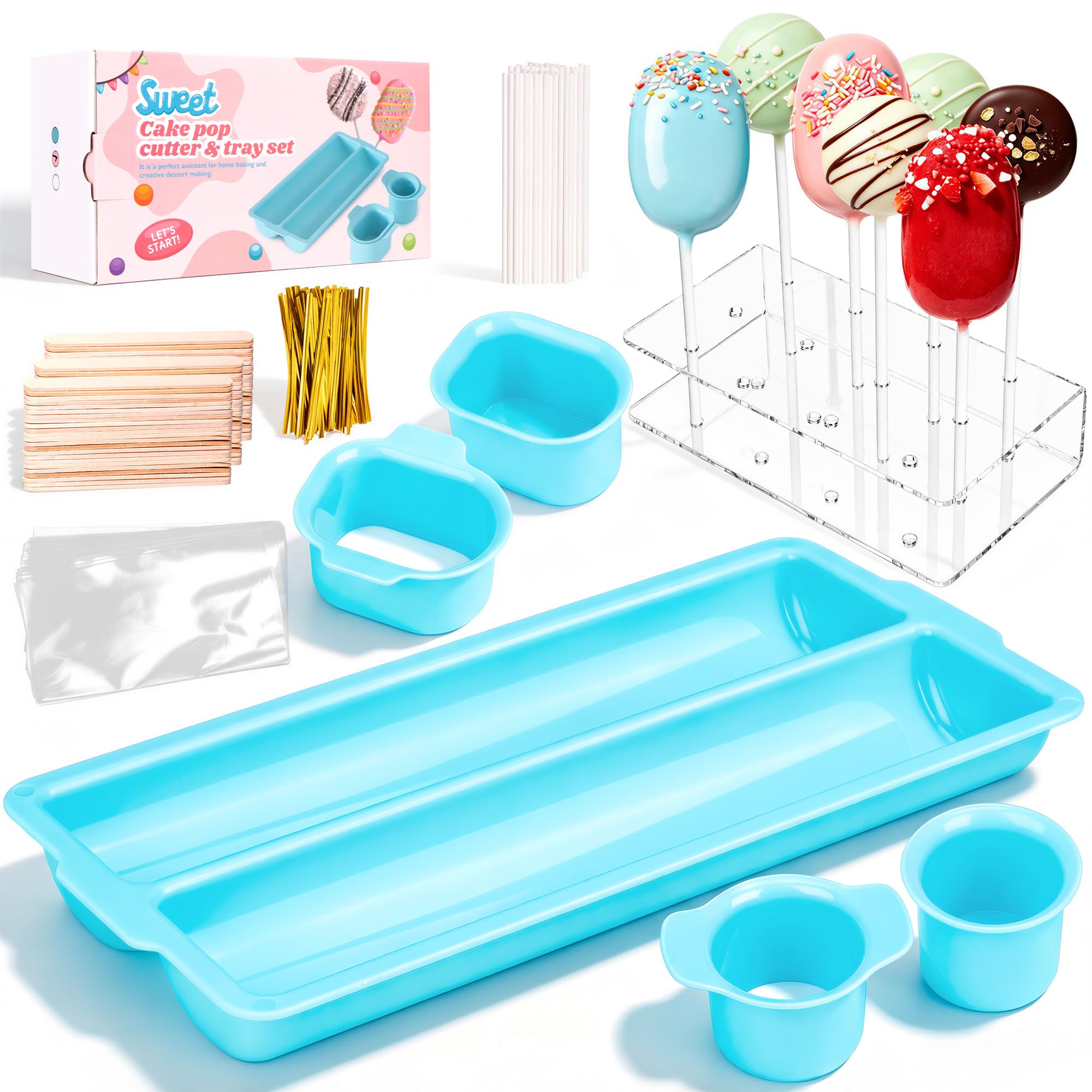 Tizuxa Cake Pop Mold Kit, Circle Cutter, Cakesicle Cutter, Cake Pop Stand