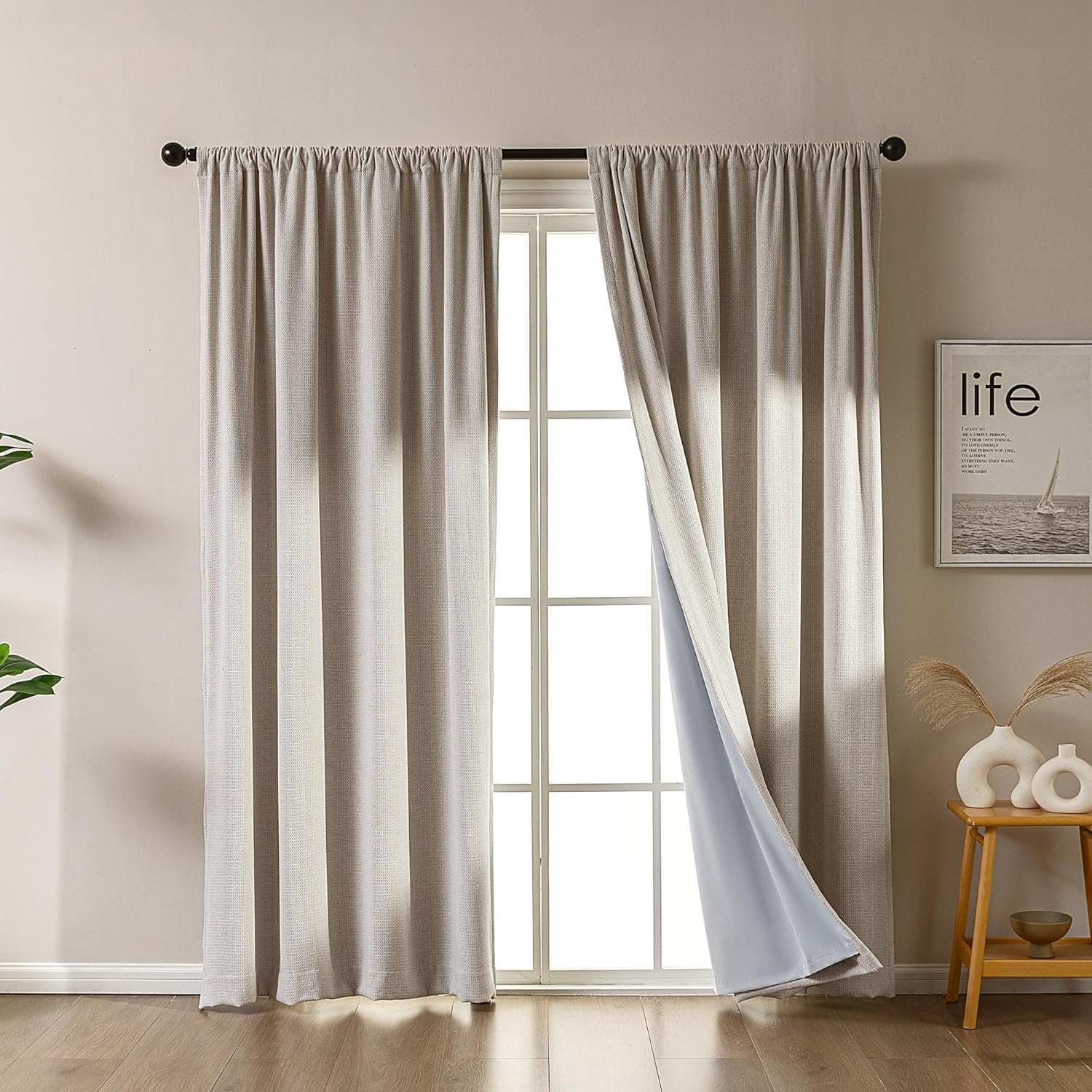 Magnetic Washable Thermal Blackout Curtains for Living Room & Bedroom