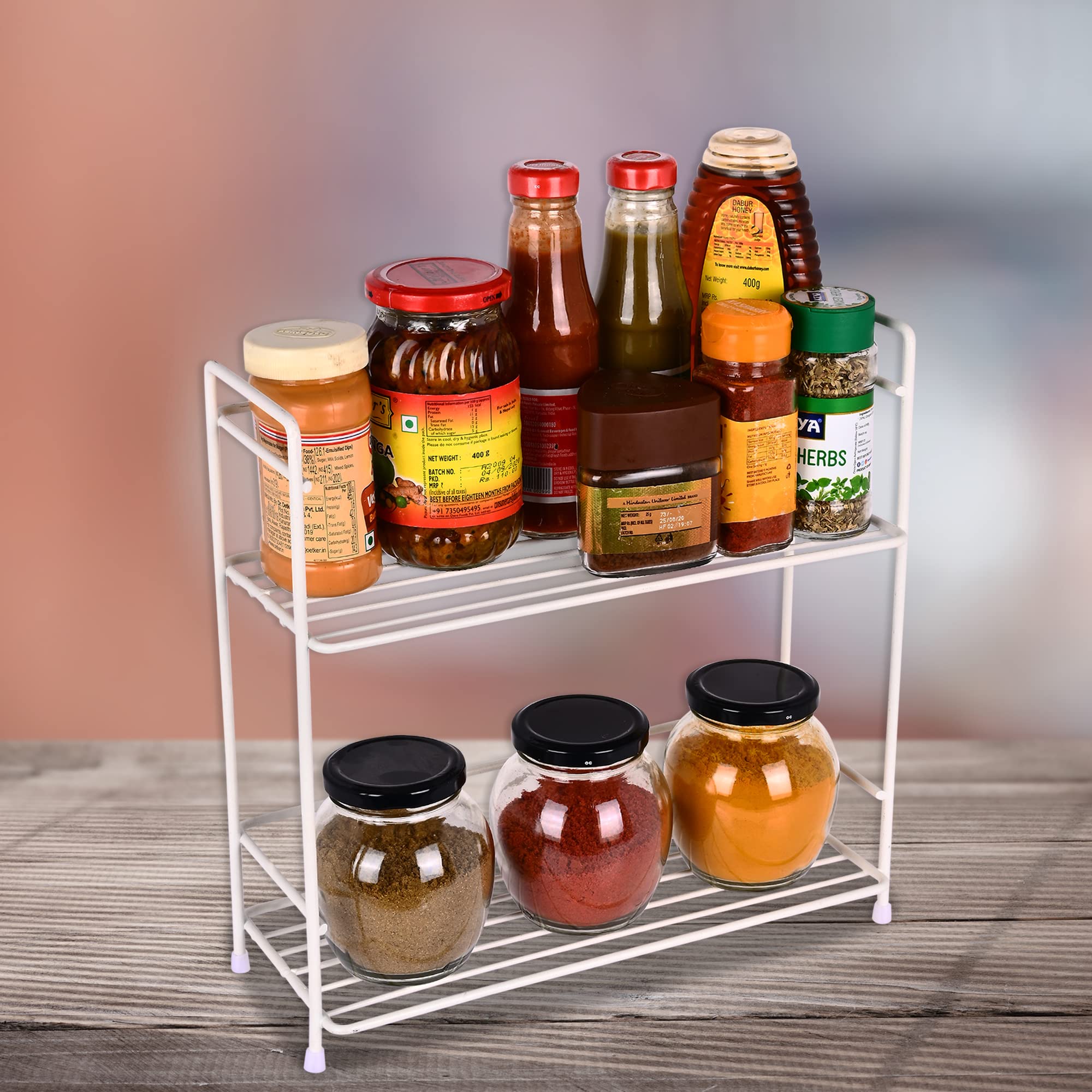Appeasy Metal 2 Tier Kitchen/Bathroom Storage Rack Shelf Organiser (L31*B12*H31CmWhite)
