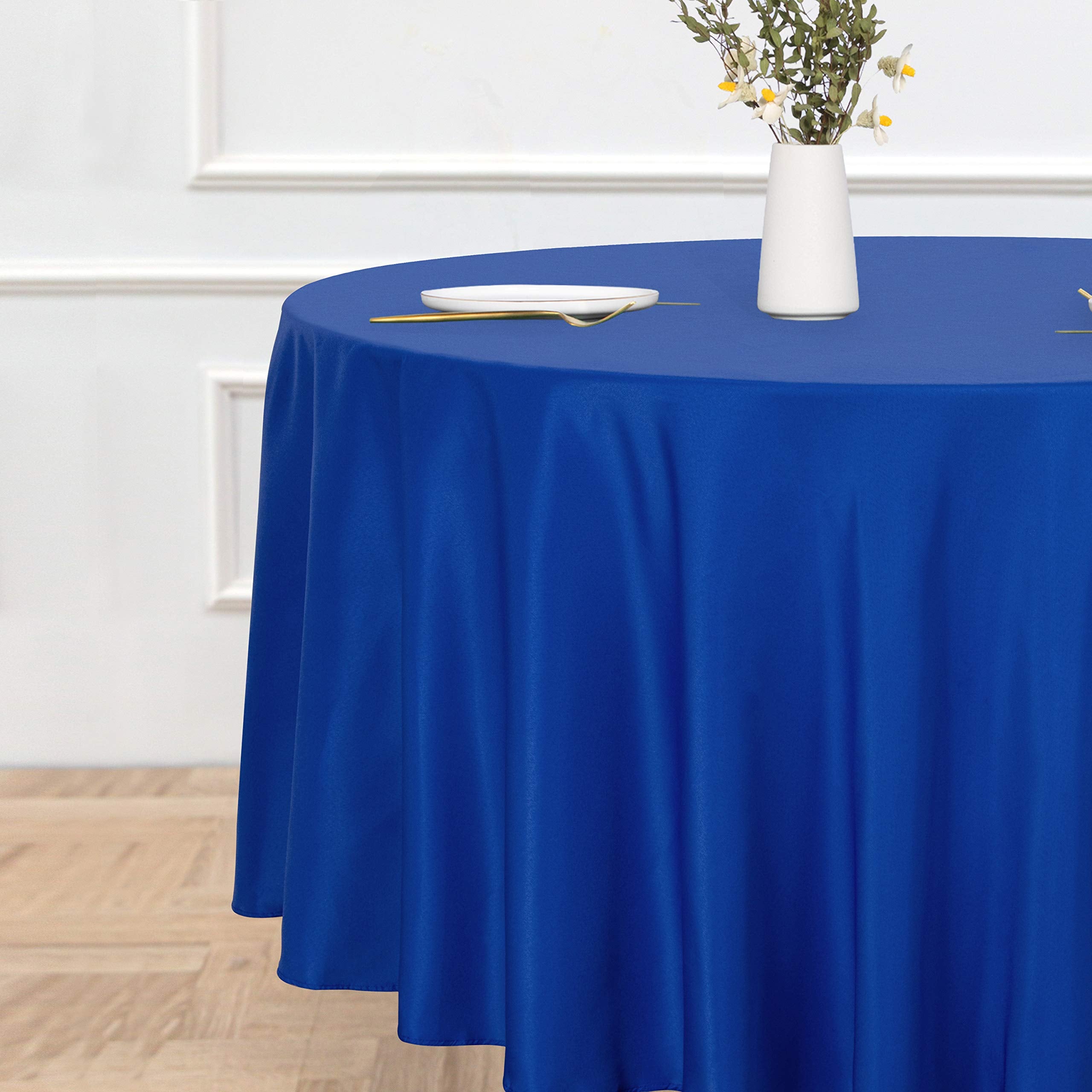 Sancua Round Tablecloth - 120 Inch - Water Resistant Spill Proof Washable Polyester Table Cloth Decorative Fabric Table Cover Fo