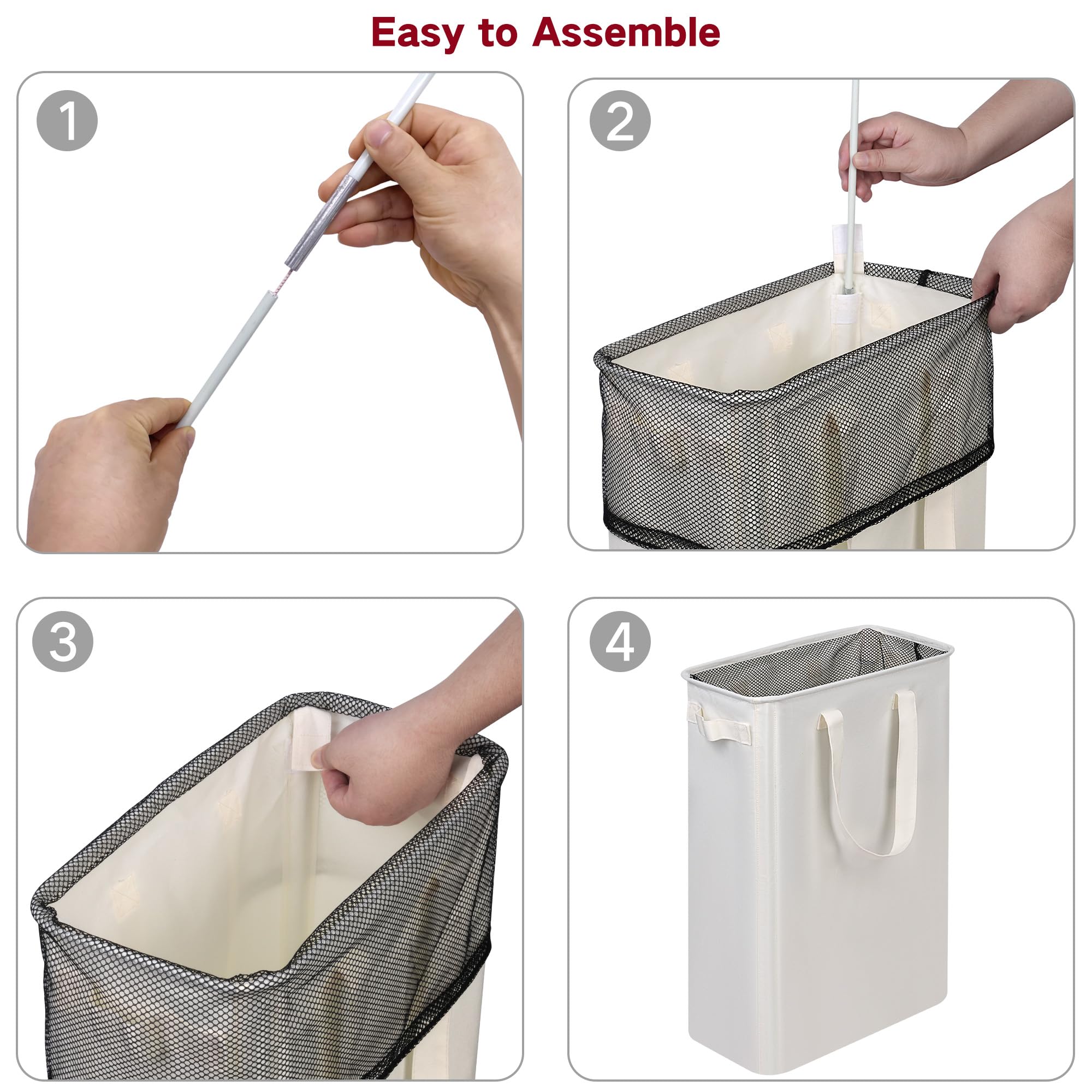 Efluky Laundry Basket, Dirty Clothes Basket With Handles, Foldable Laundry Basket For Clothes, Tall Laundry Basket For Laundry R
