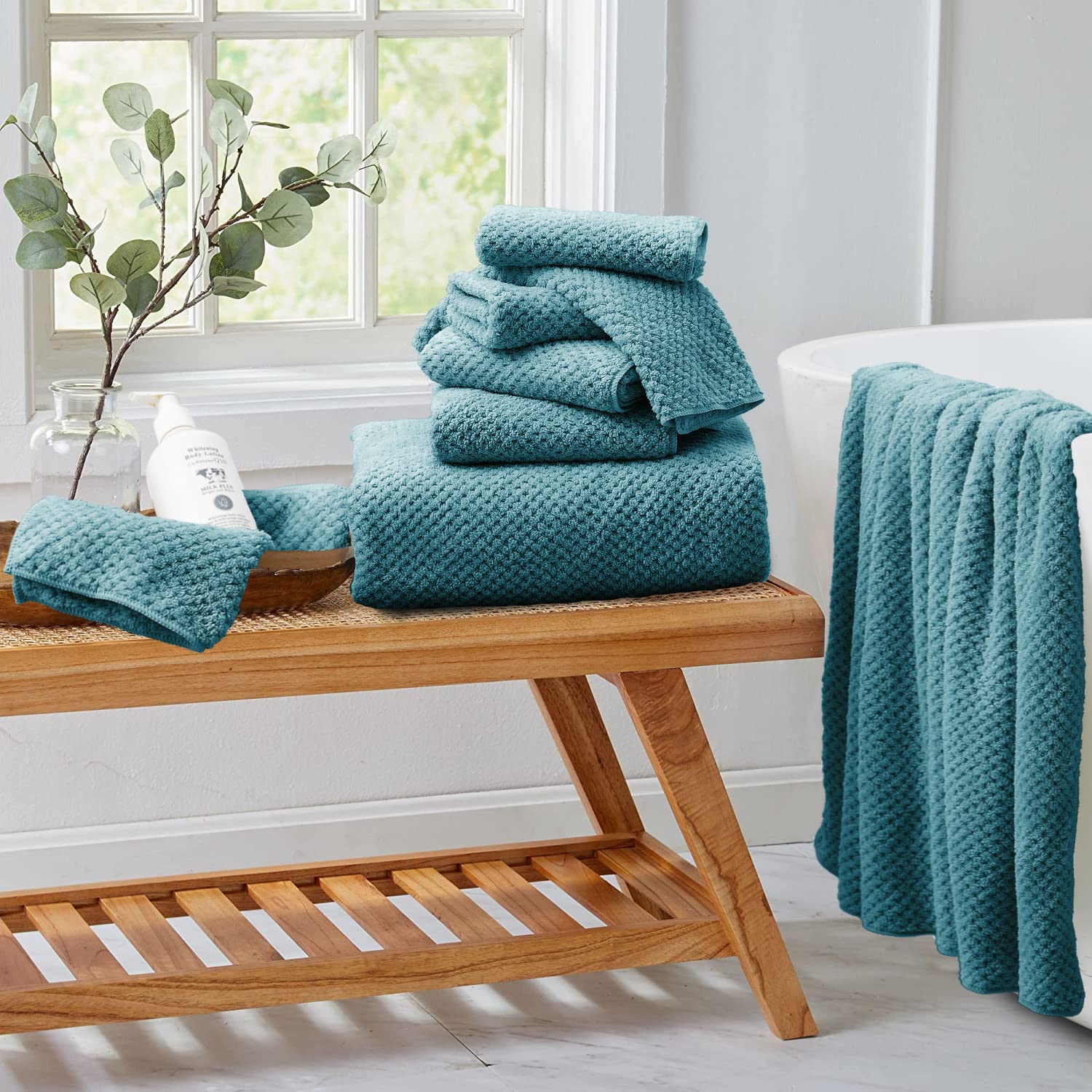 8 Piece Bathroom Towel Set |2 Oversized Large Bath Towels Sheet,2 Hand Towels And 4 Washcloths| 600Gsm Ultra Soft Luxury Premium