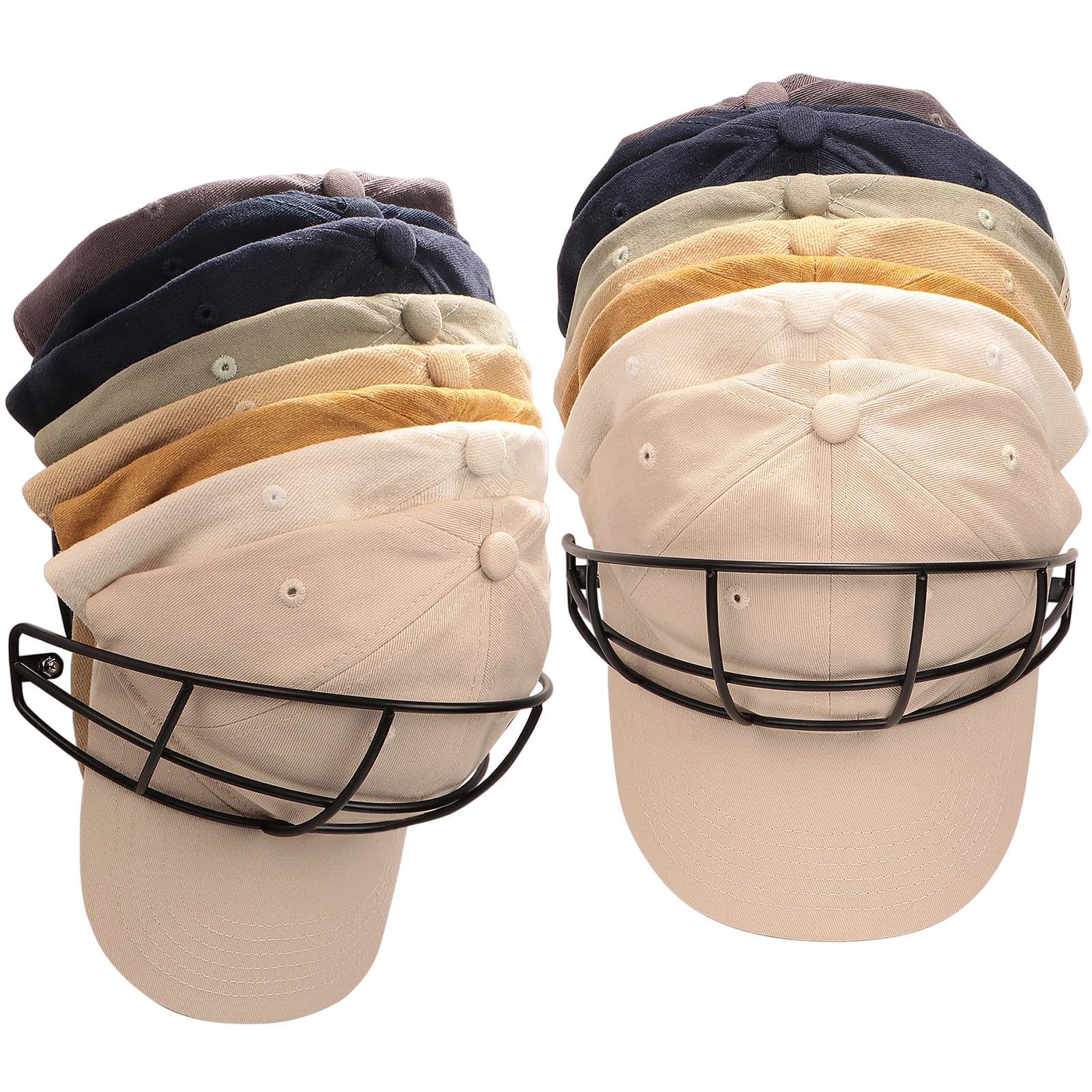 Teamola Hat Racks For Baseball Cap 2-Pack Metal Hat Organizer Black Hat Holder For Wall, Hat Hangers Hat Storage Organizer Wall