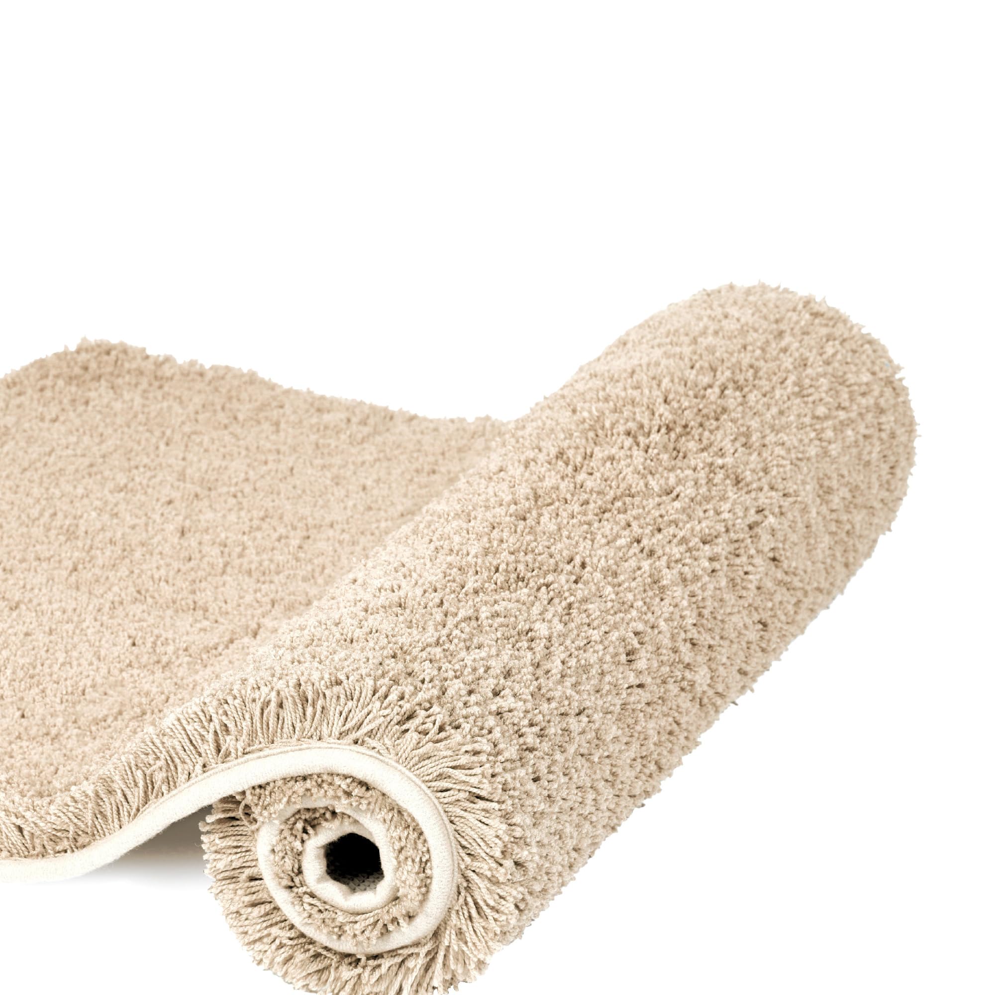 Walensee Bathroom Rug Non Slip Bath Mat for Bathroom (16 x 24  Beige) Water Absorbent Soft Microfiber Shaggy Bathroom Mat Machine Washable Bath Rug for Bathroom Thick Plush Rugs for Shower
