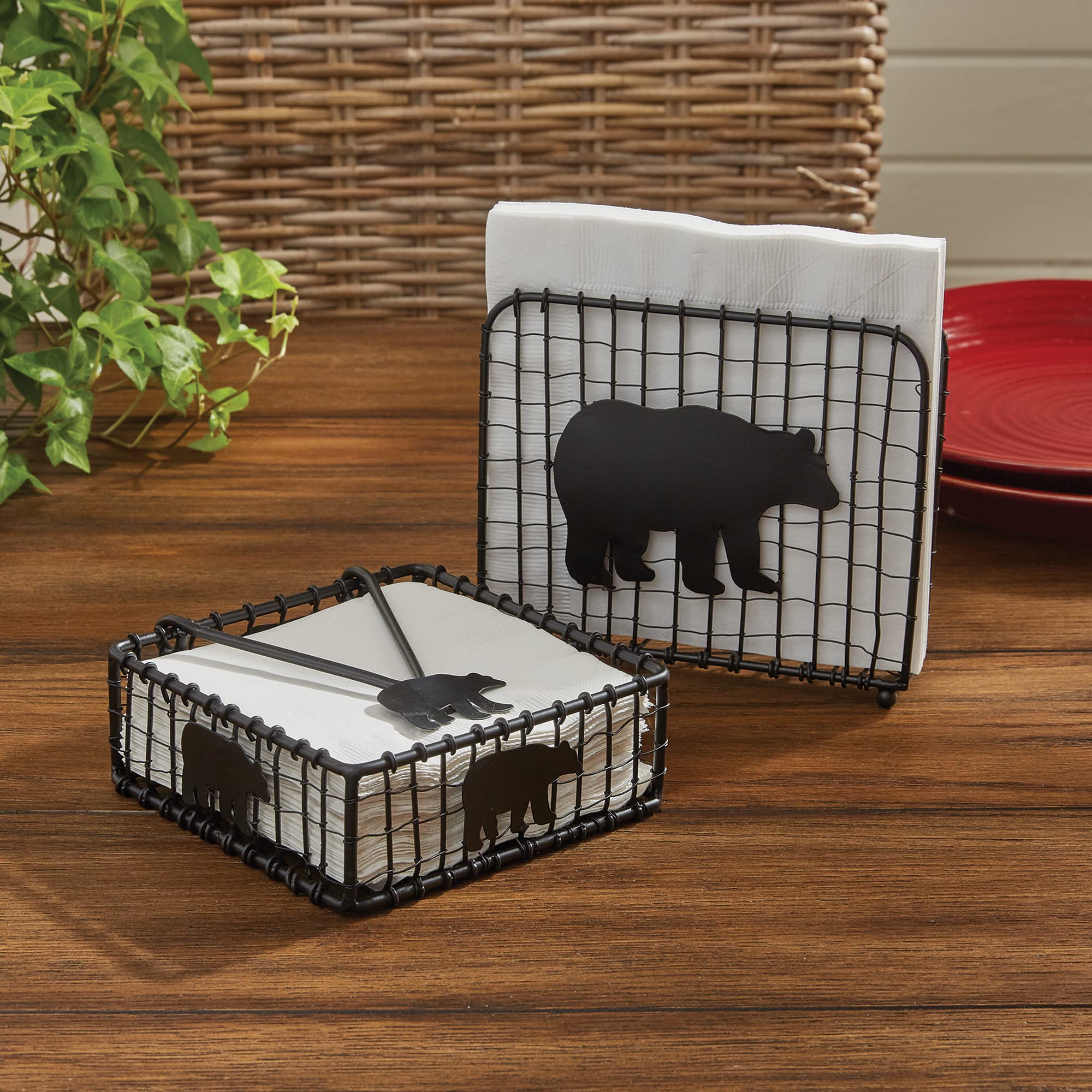 Park Designs Black Bear Wire Lunch Napkin Holder