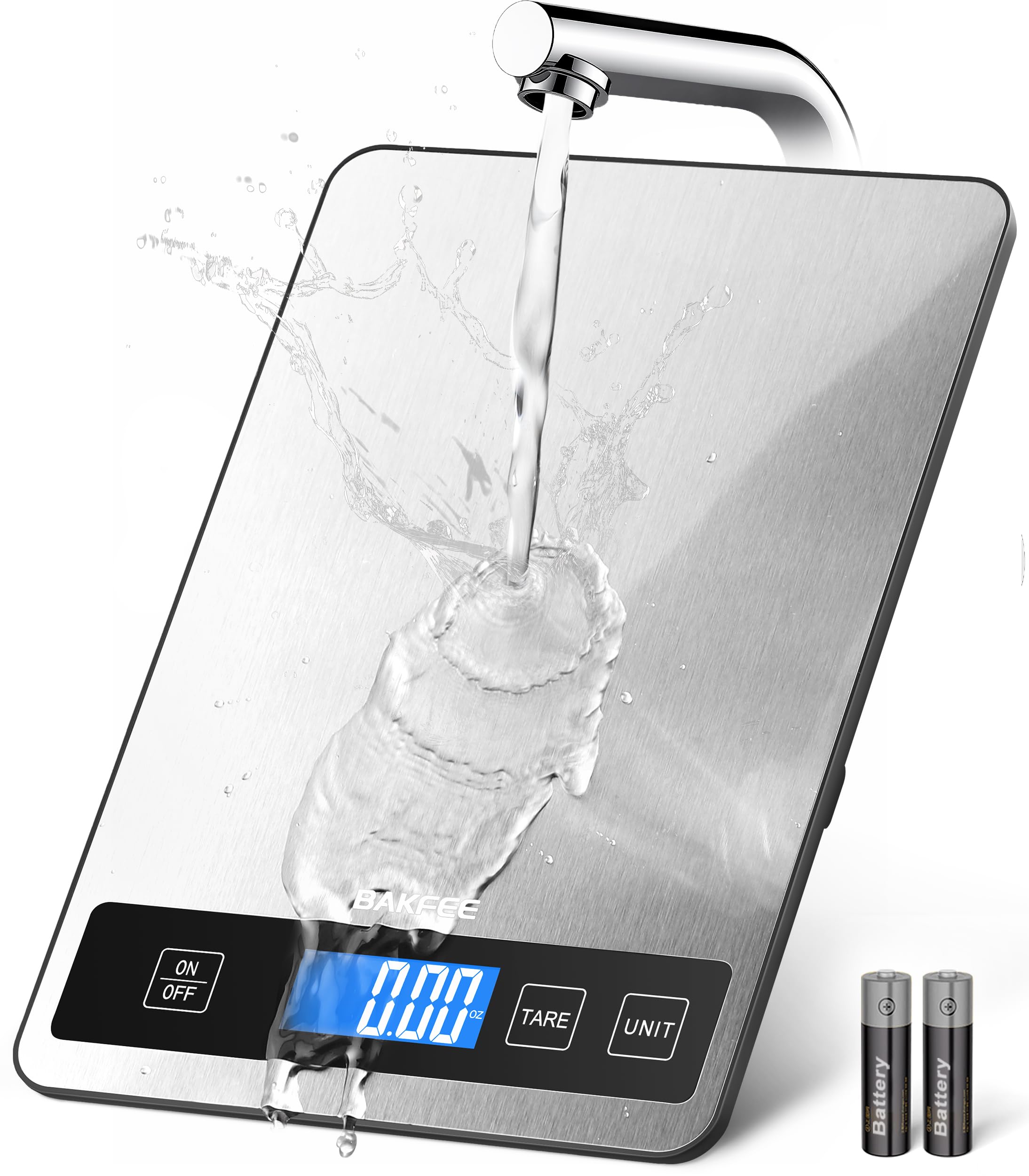 BakFee Food Scale, 33lb/15kg Kitchen Scale, 1g Precision, Black