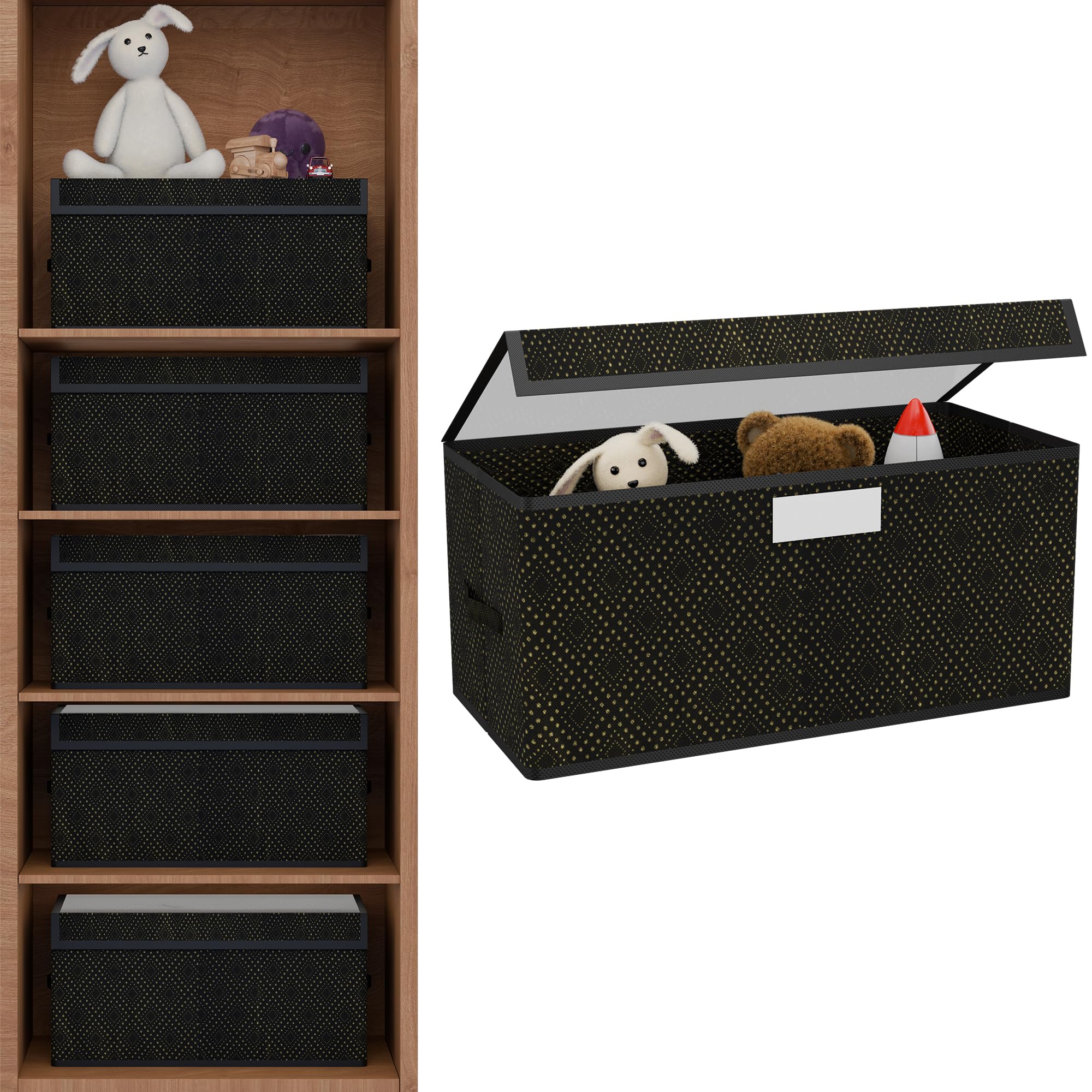 Kuber Industries Storage Box With Transparent Lid | Closet Organizers For Toys & Book Storage | Foldable Almirah Dress Organizer