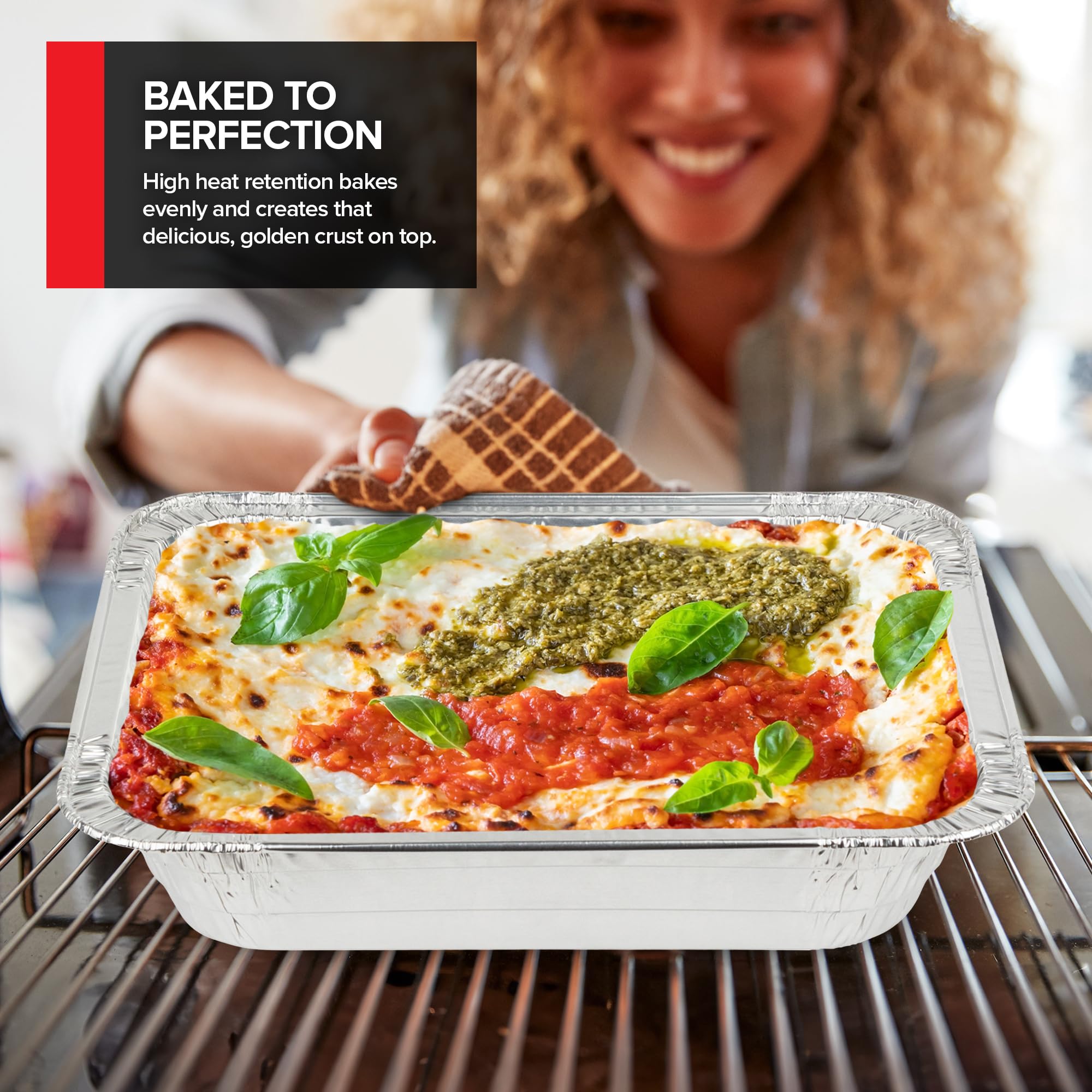 (Set Of 30) 9 X 13 Disposable Aluminum Pans With Lids - (30) Heavy Duty Foil Pans With Lids 9X13 (30) Foil Pan Covers, Food Cate
