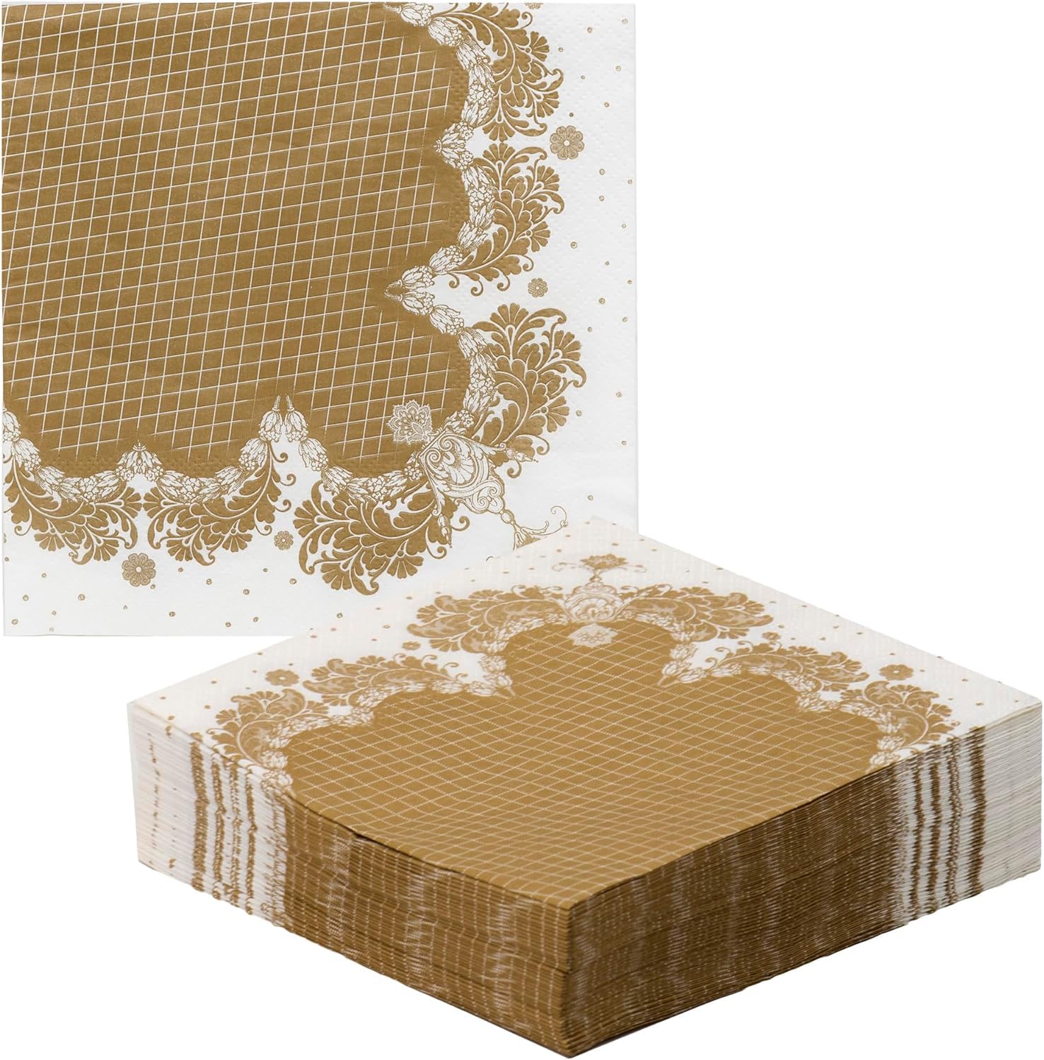 Talking Tables Premium Quality Gold Disposable Paper Napkins Strong And Soft Serviettes Elegant Design Recyclable Tableware For