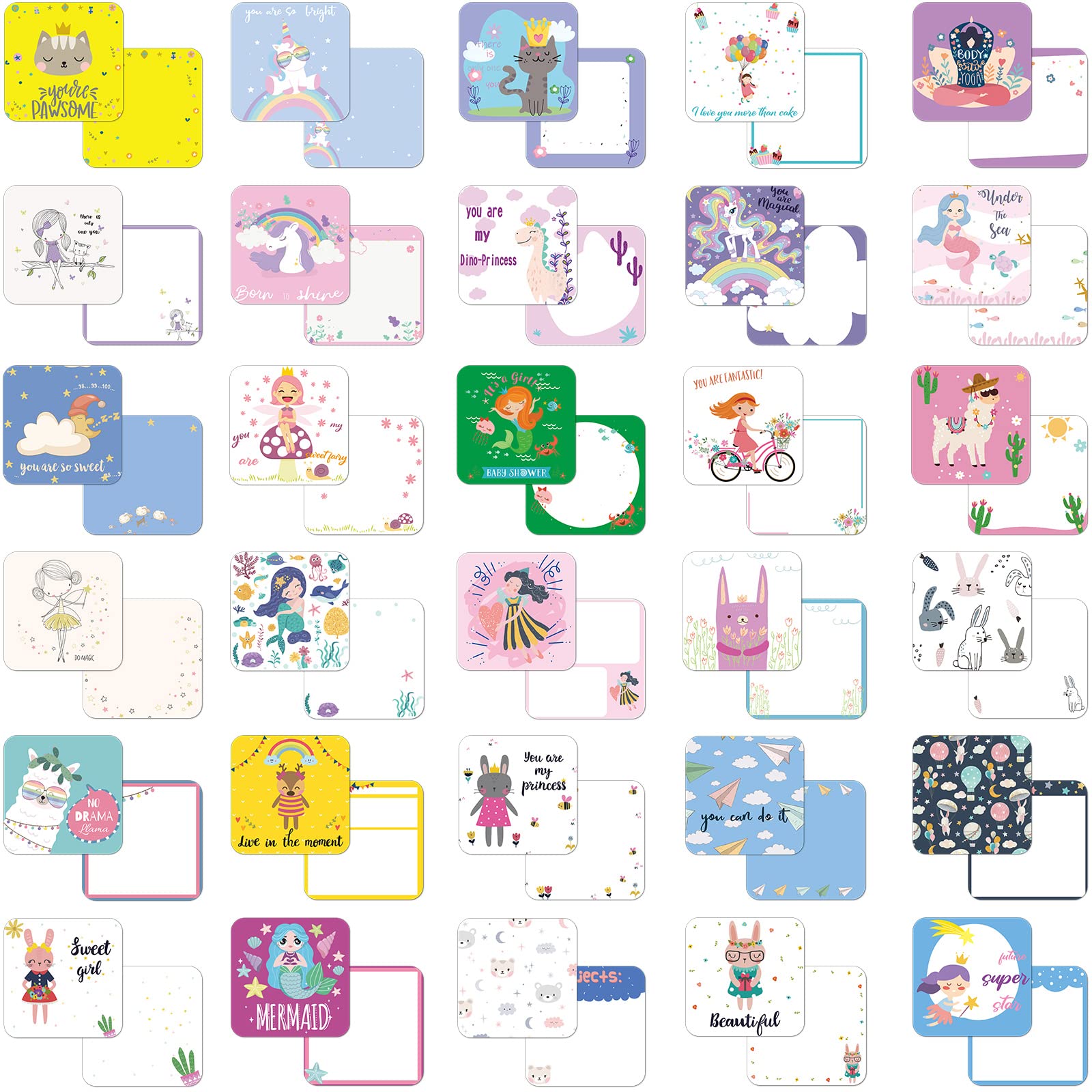 Teling 120 Pieces Lunch Box Notes For Girl Cute Lunchbox Notes For Kindergartners Inspirational And Motivational Girl Lunch Box