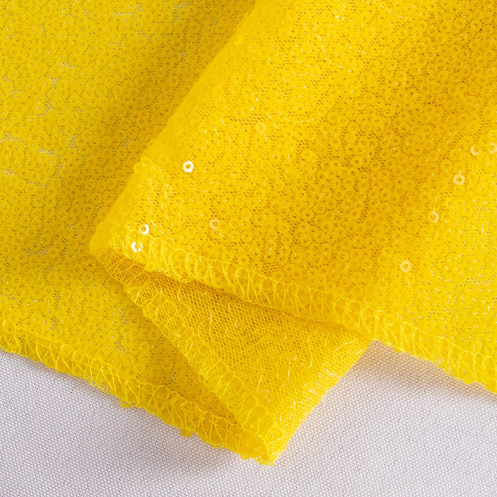 Amzlokae Sequin Table-Runner-2Pack Yellow Table Runner-12X108 Inch Wedding Table Runners For Decoration Rectangle Glitter Runner