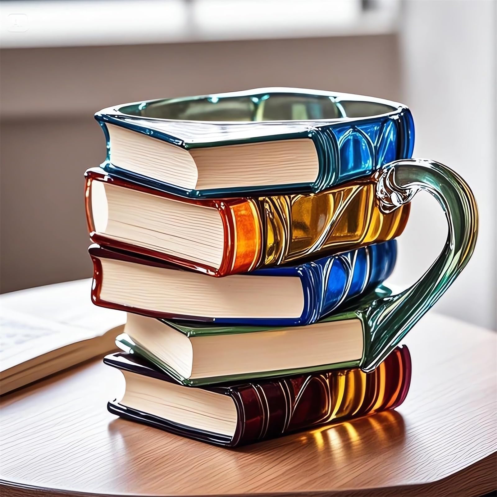 Painted Book Mug 2025 New Novelty Mugs for Book Lovers Gifts Unique Handmade Coffee Mugs Glass 11 0z Cool Funny Bookish Tea Cups