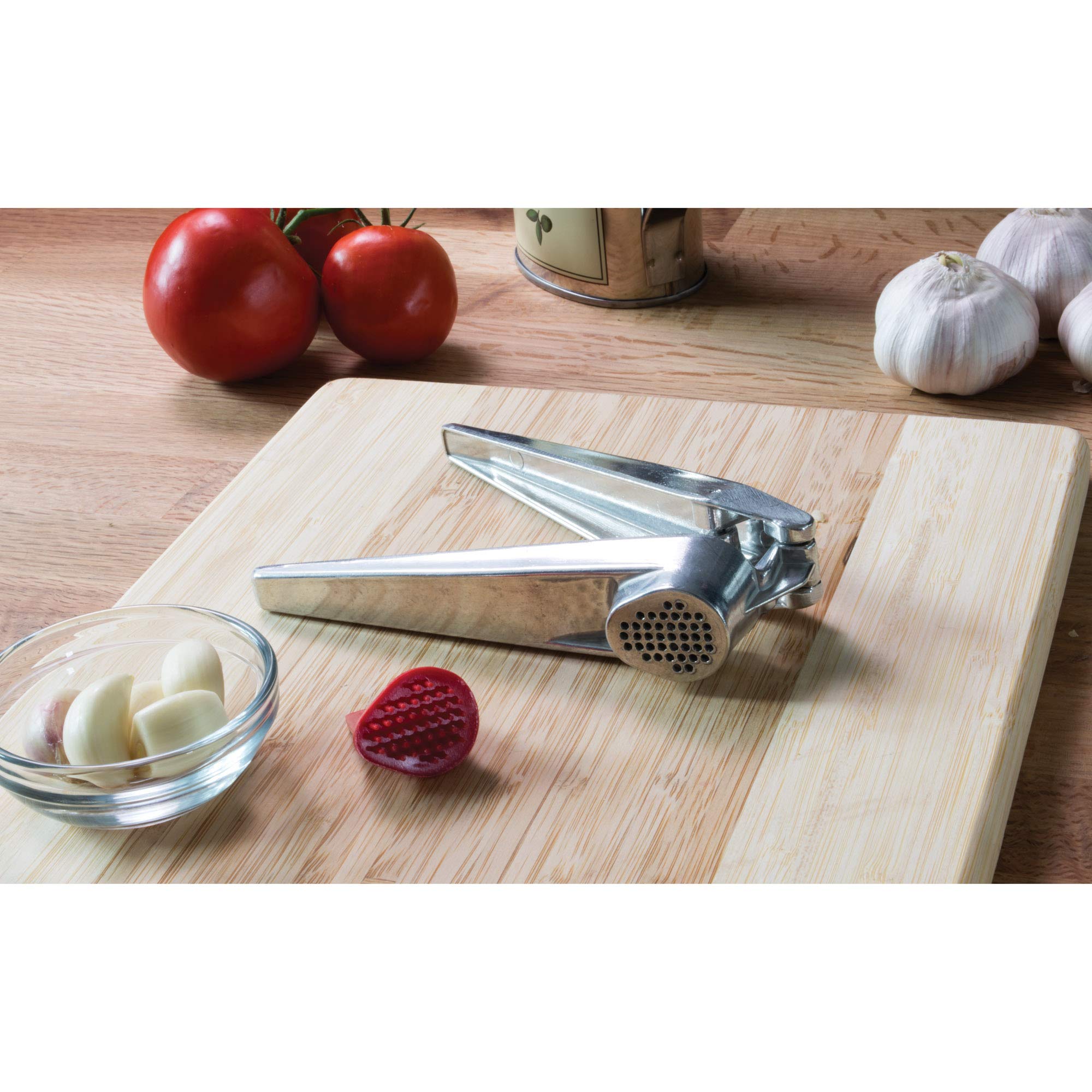 Fante's Garlic Press - Self-Cleaning Aluminum, 6.25 x 1-Inch, Model 43670, No-Peel Design