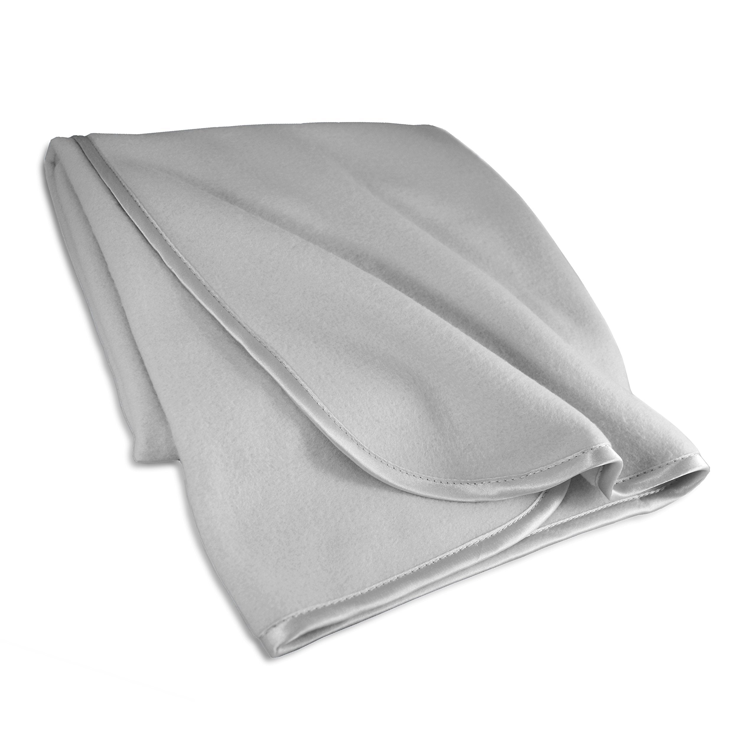 American Baby Company 2 Piece Fleece Blankets, Gray And White, 30 X 30, For Boys And Girls