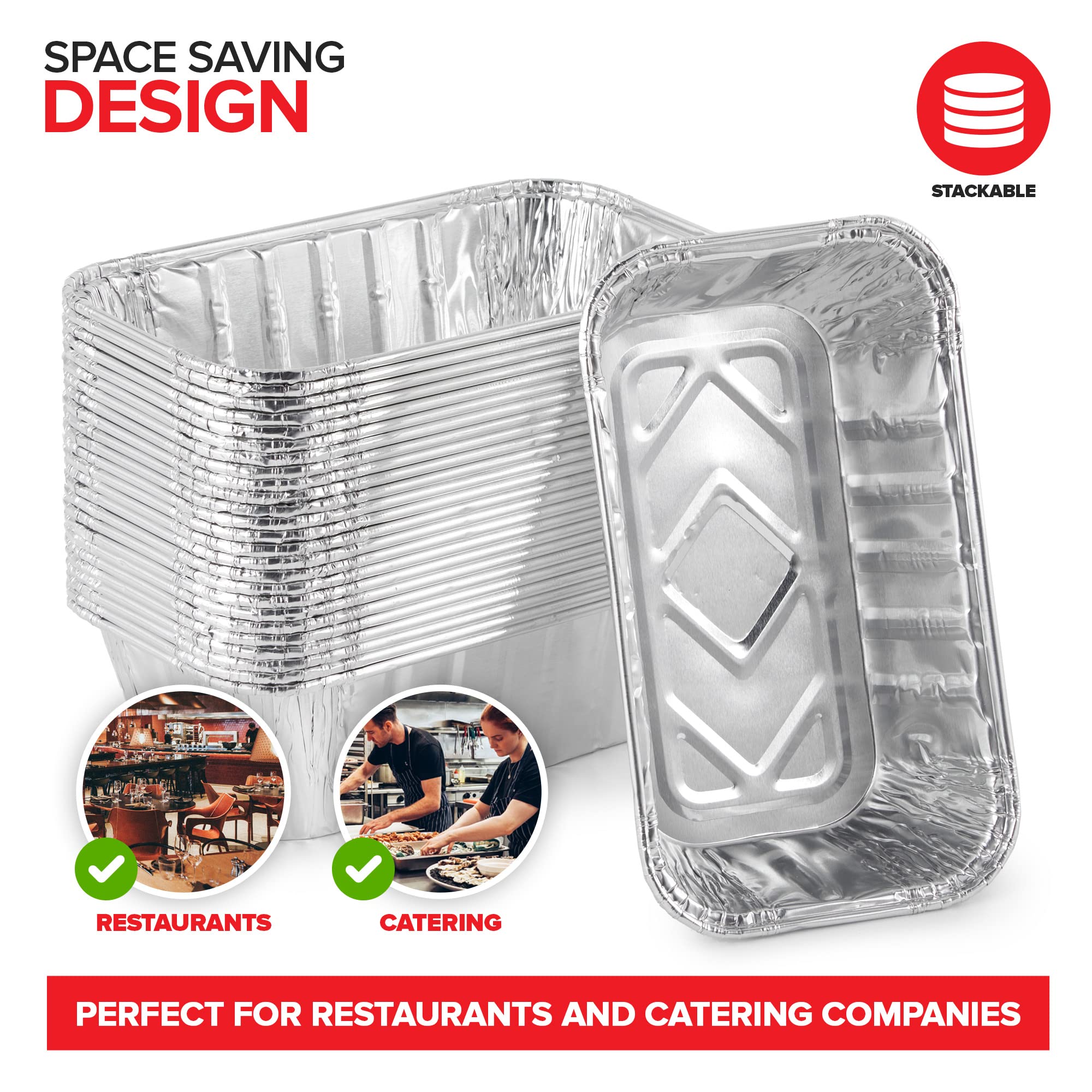 Stock Your Home 1 Lb Aluminum Foil Mini Loaf Pans (30 Pack) Disposable Small Loaf Pan - 1 Pound Baking Tin Liners, Perfect To Ba