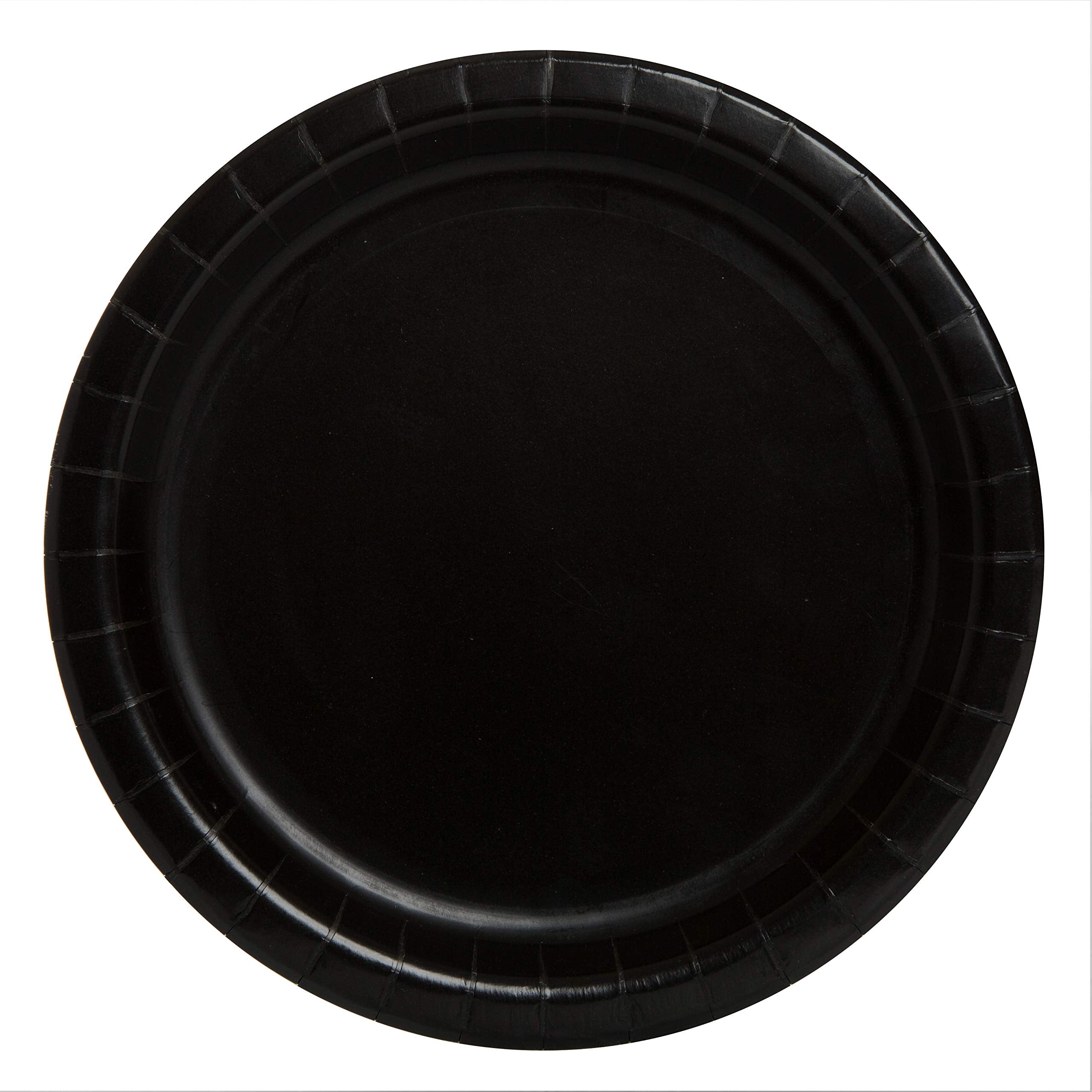 Black Round Paper Dinner Plates - 9'' (Pack Of 8) - Eco-Friendly & Disposable Tableware - Perfect For Celebrations, Weddings & G