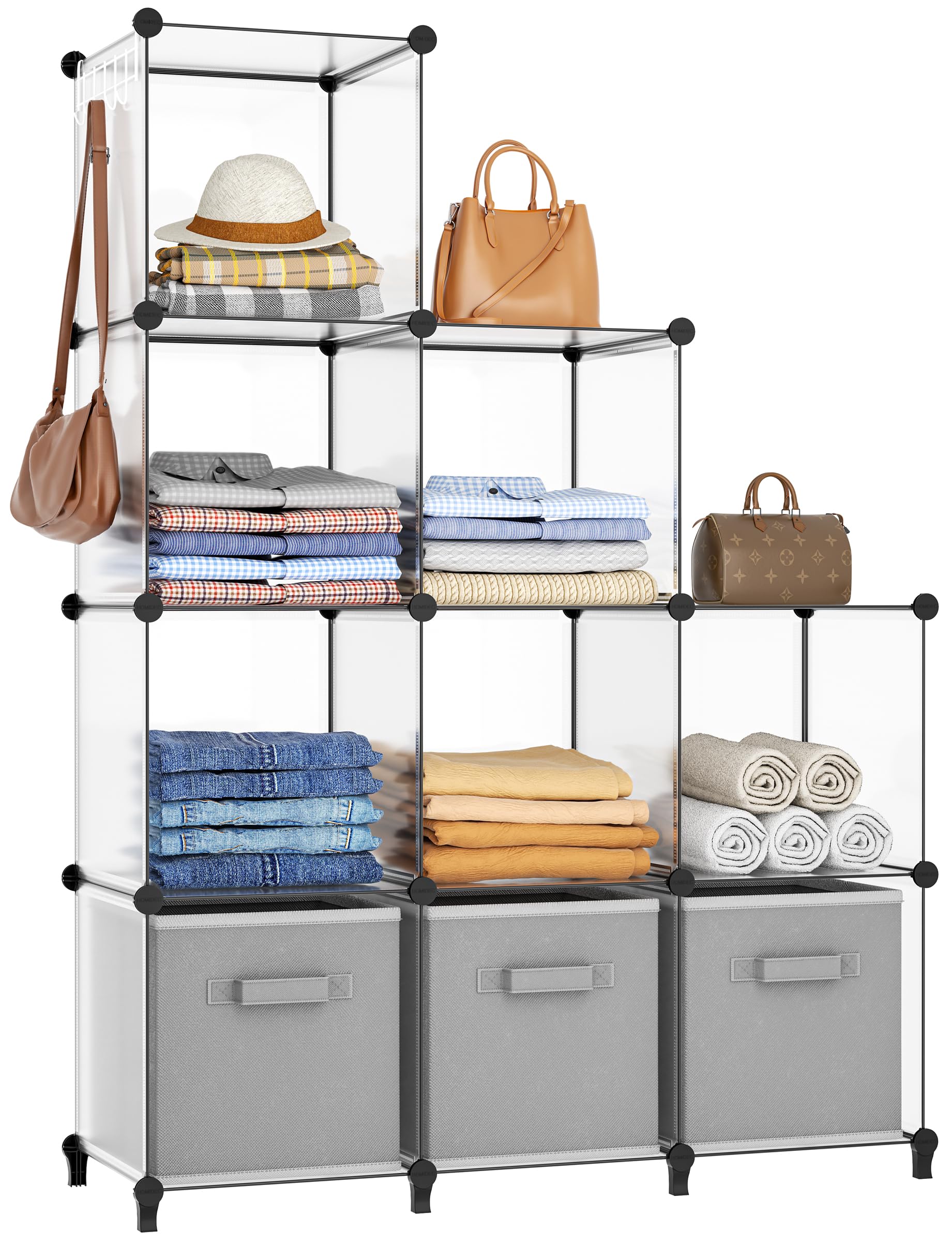 HOMIDEC 9-Cube Closet Organizers and Storage  Portable Shelves for Garment Racks  Closet  Wardrobe