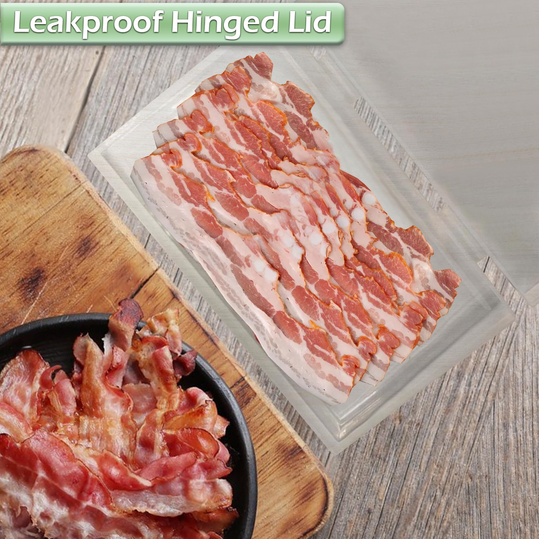 Home-X Bacon Saver  Plastic Bacon Container/Kitchen Meat Saver Storage Container