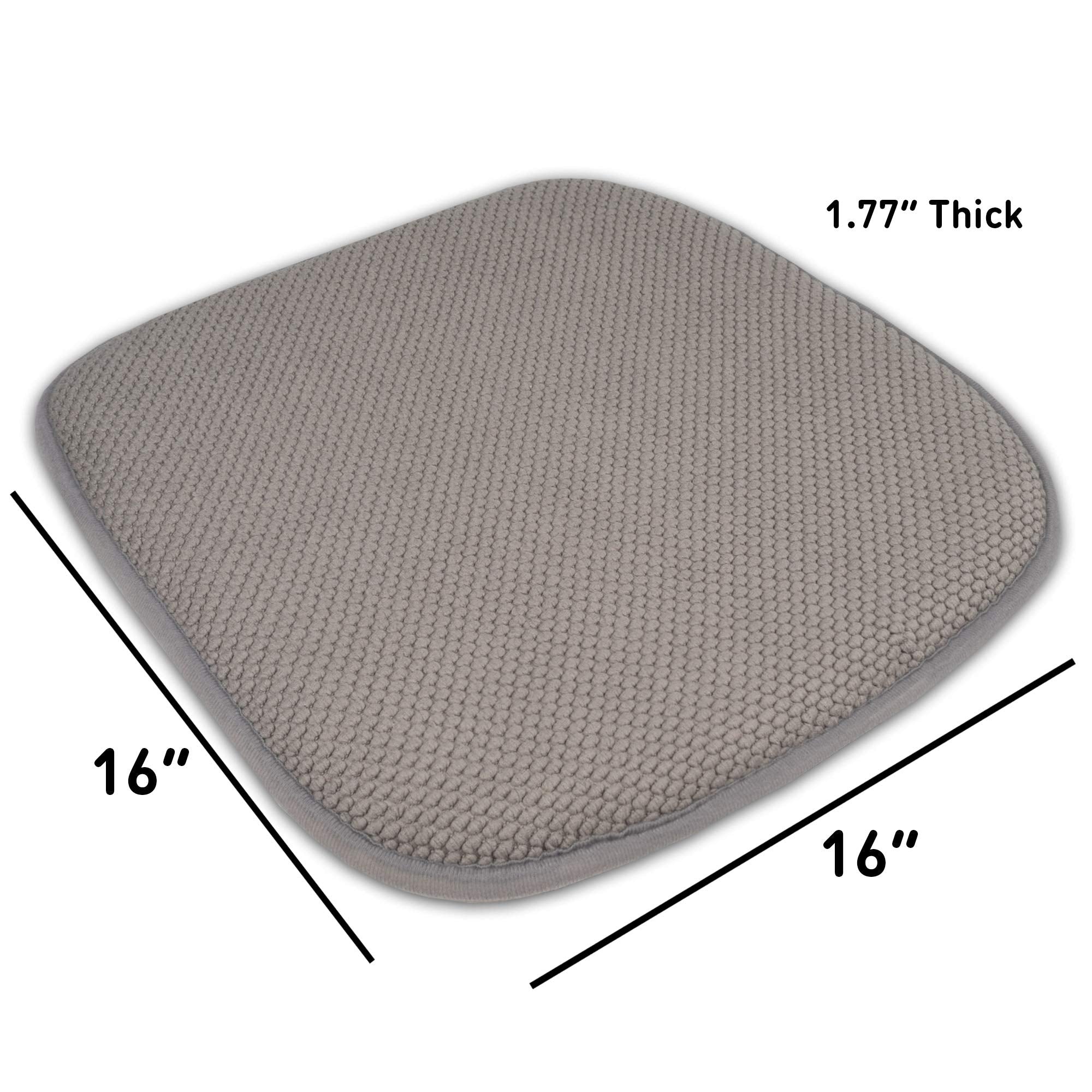 Sweet Home Collection Cushion Memory Foam Chair Pads Honeycomb Nonslip Back Seat Cover 16 X 16 6 Pack Silver
