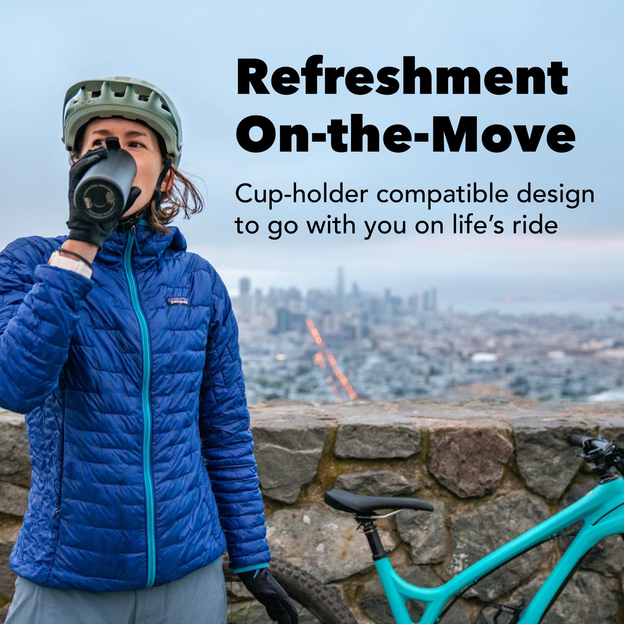 Miir, Flip Traveler, Double-Wall Vacuum Insulated With Leakproof Lid, Bpa-Free Stainless Steel Construction, Basal, 12 Fluid Oun