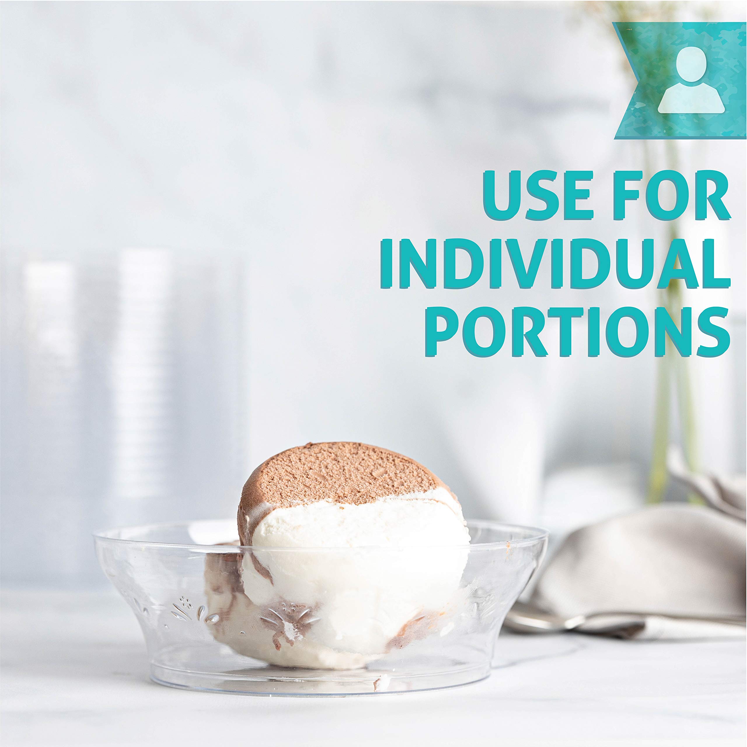 Plasticpro 10 oz Hard plastic Soup Bowls - Ice cream Bowls premium Quality Disposable Clear Bowl Pack of 20