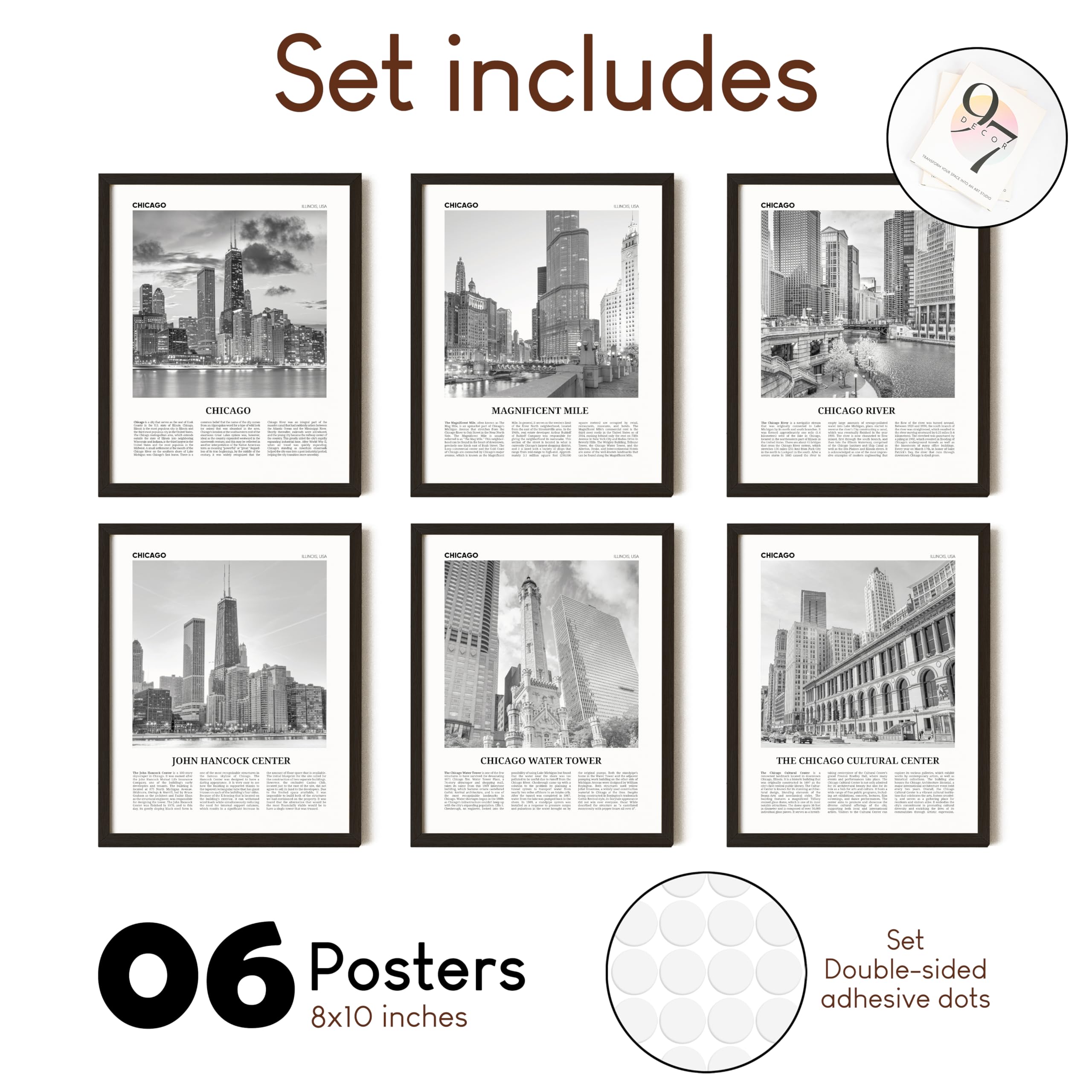 97 Decor Chicago Skyline Wall Art - Black And White Chicago Wall Art, Chicago City Pictures For Wall Decor, Cityscape Poster Lan