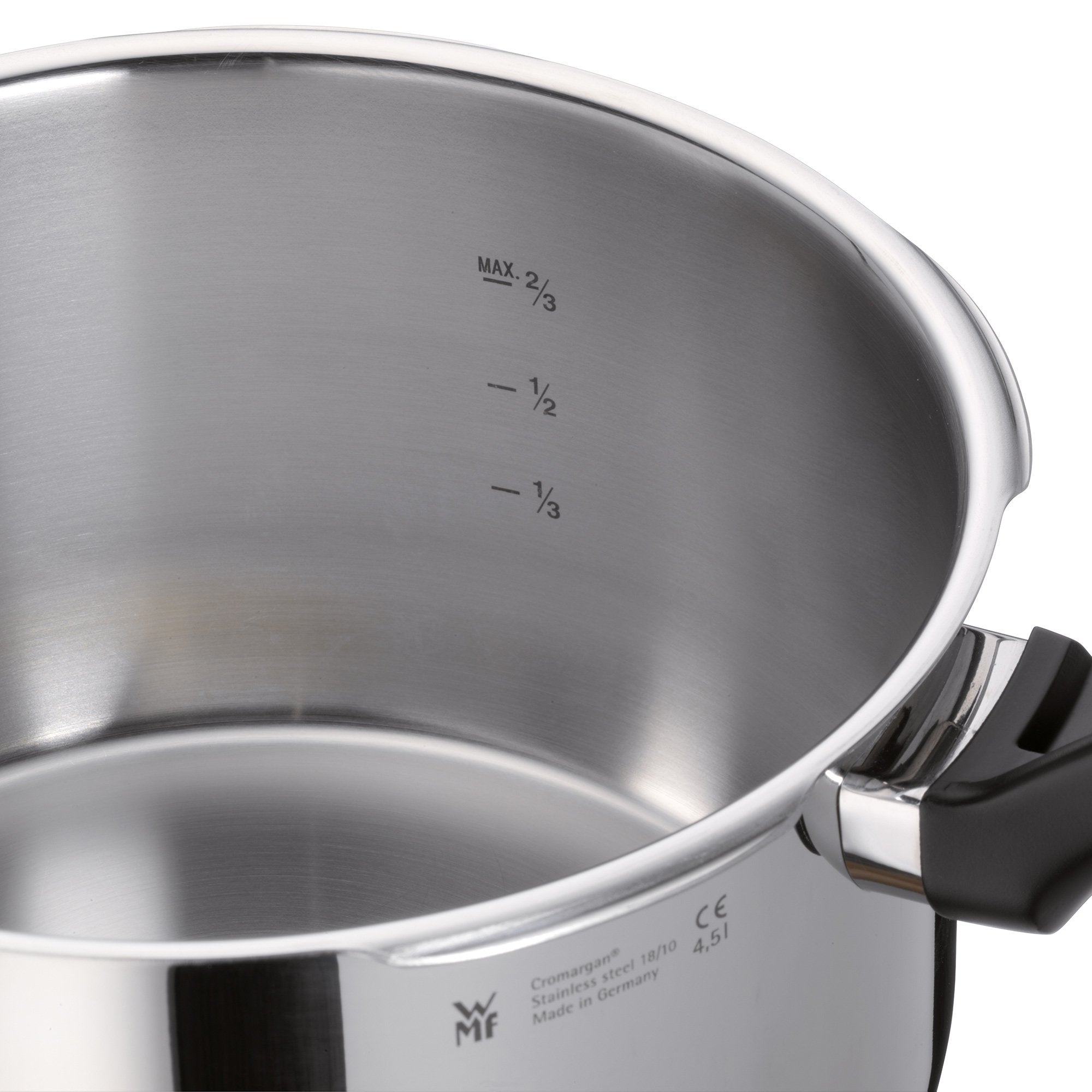 WMF Cromargan Perfect Pressure Cooker with Insert  42 x 26 x 20.5 cm  Silver