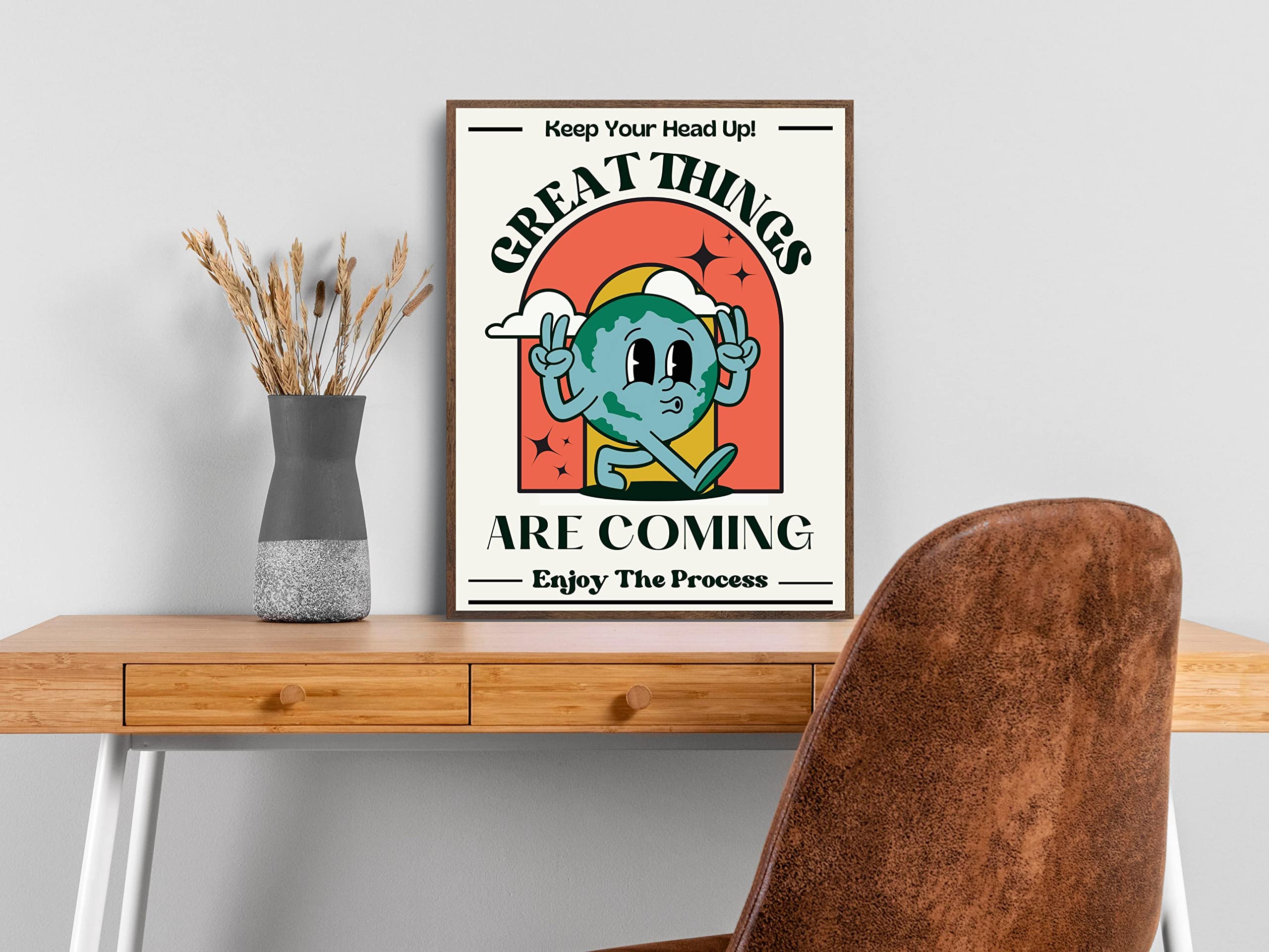 Retro Poster Wall Art Print, Positive Quote Funny Motivational Inspirational That Girl Room Decor Aesthetic For Teen Girls , Col