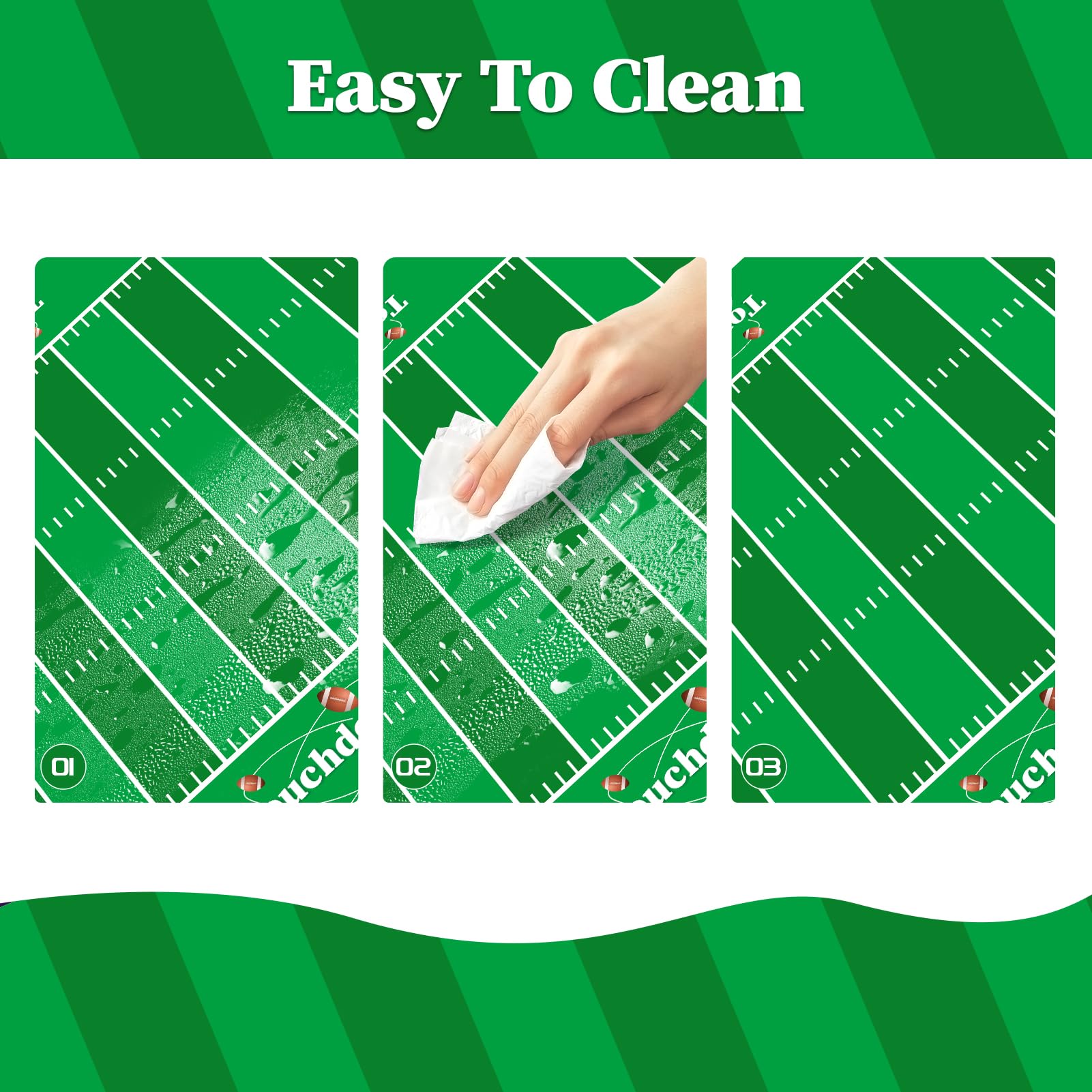 Childom Football Party Decorations,3 Pack Tablecloth Disposable Plastic 54 ' ' X 108 ' ', Birthday Decor,Football Table Cloth Fo