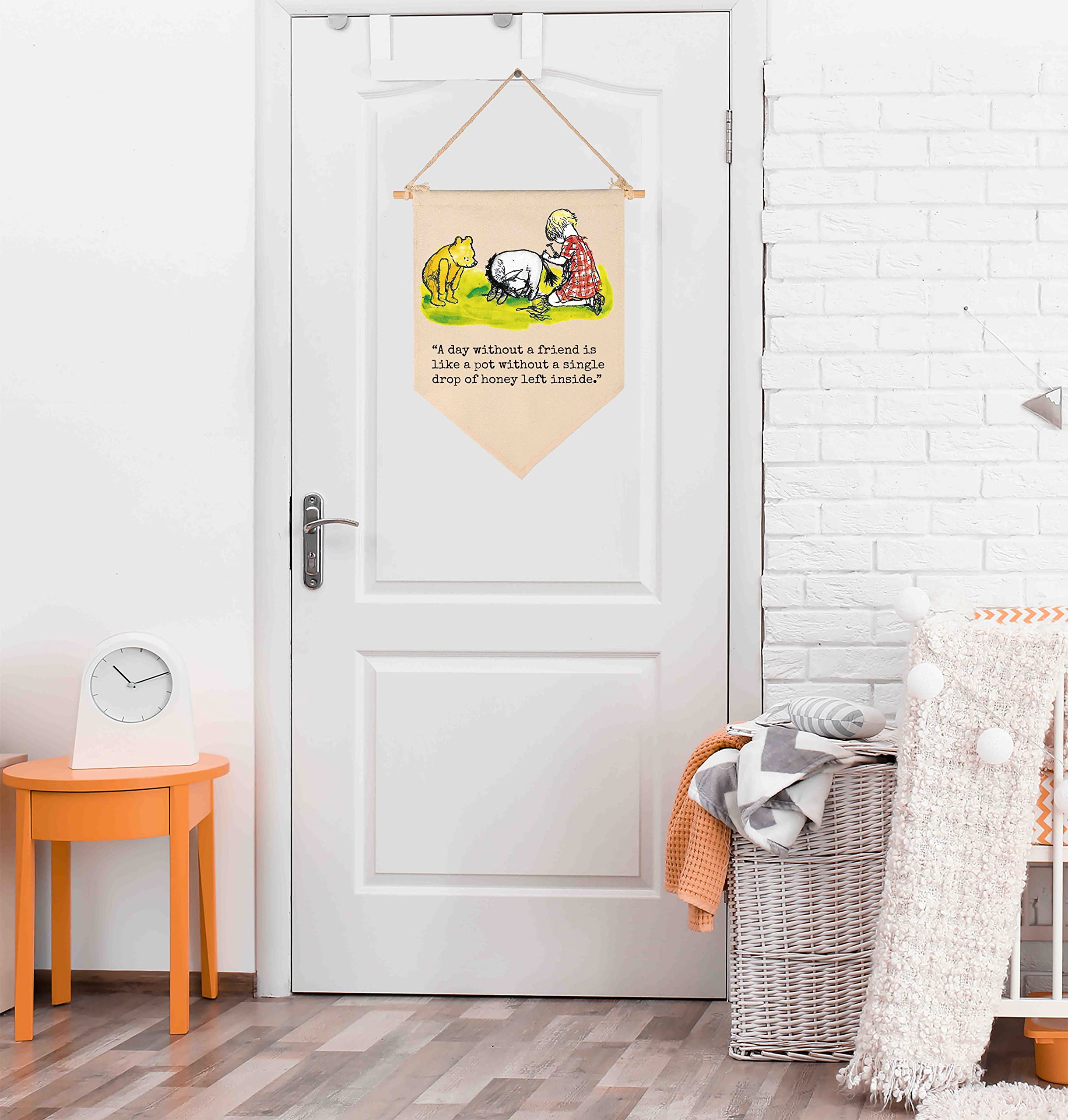 A Day Without A Friend-Christmas Birthday Party Bunting-Baby Gift Shower-Winie Wall Flag Decor Gift The Pooh-Banner Sign Gift Fo