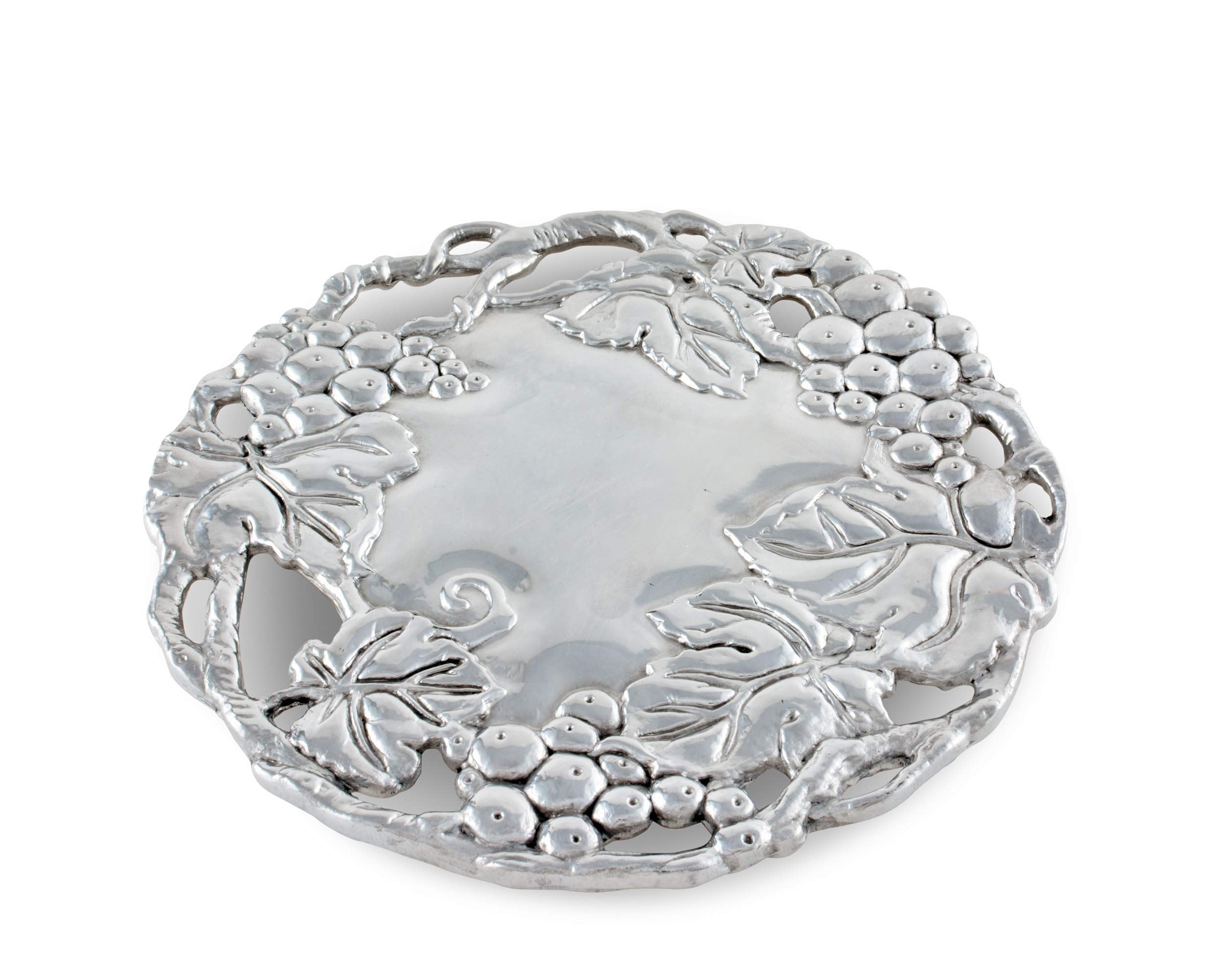 Arthur Court Metal Grapevine Trivet Classic Grape Pattern Detailly Sand Casted Aluminum With Artisan Quality Hand Polished Hot P