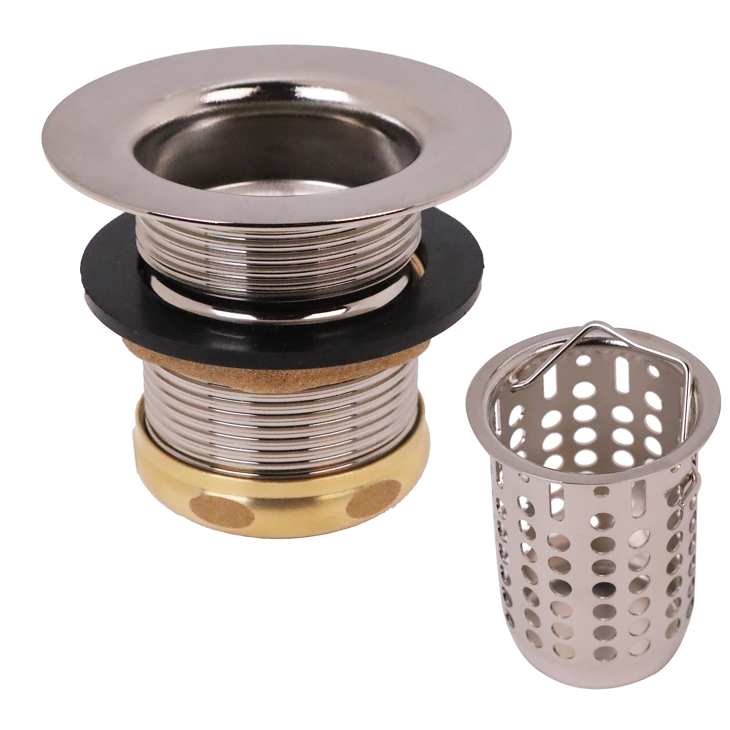 Westbrass D218-07 Junior Bar and Laundry Sink Drain Assembly with Removable Strainer Basket, 1-Pack, Satin Nickel