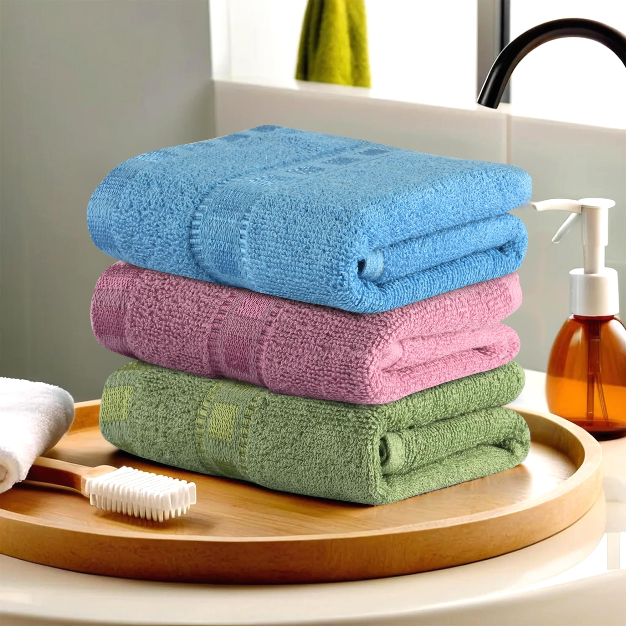 Kuber Industries Pack Of 3 Cotton Hand/Face Towels For Men & Women | Easily Washable | Workout Gym Napkins For Men | Pocket Towe