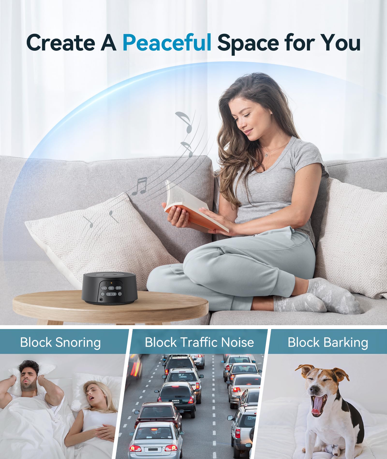 Dreamegg White Noise Machine - D3 Pro Sound Machine for Adults  Rechargeable Sound Machine for Sleeping  29 HiFi Sound  Battery/Adapter  Auto-Off Timer  Portable Sound Machine for Baby Home Travel