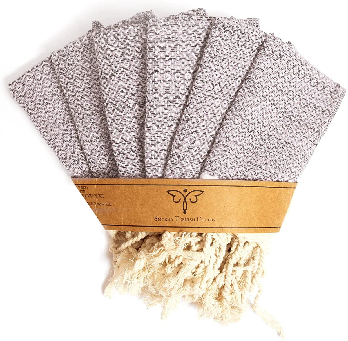 Smyrna Turkish Cotton Wash Cloths Pack Of 6 | 100% Natural Cotton, 12''X12'' | Versatile Bath Towels For Bathroom, Hotel, Spa |