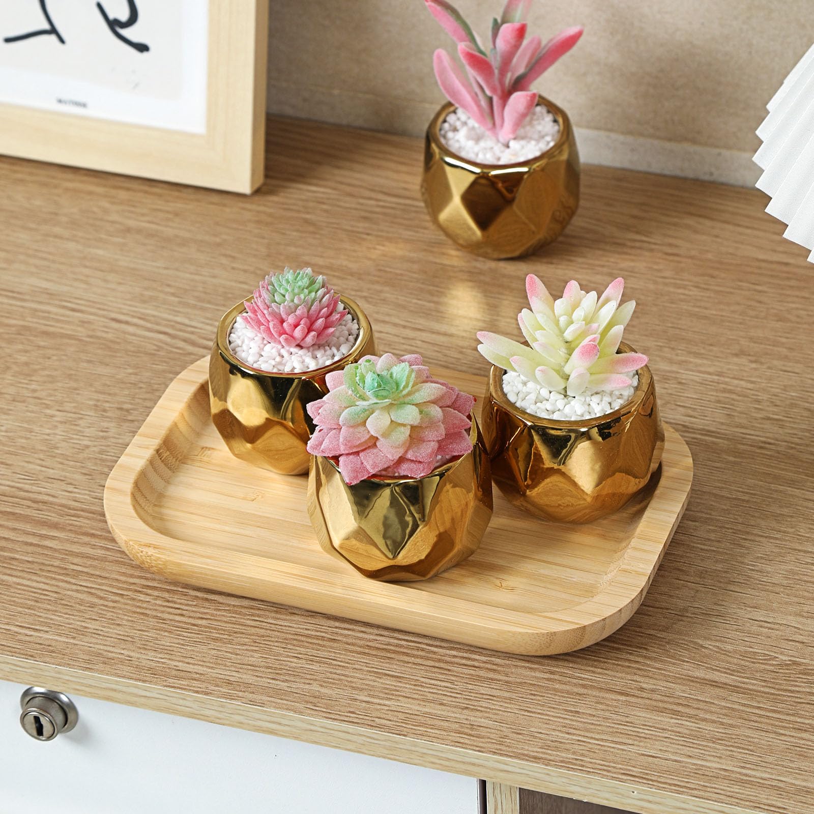 Bamboo Vanity Tray, Bathroom Counter Tray, Toilet Paper Basket Storage for Toilet Tank, Bathroom, Kitchen Counter 7.8 x 5.1 x 0.