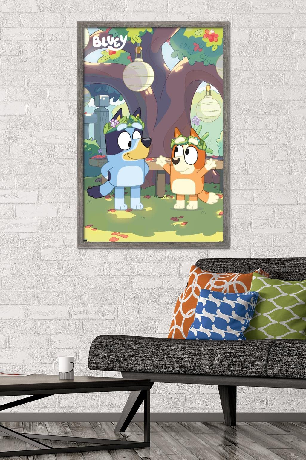 Trends International Bluey - Duo Wall Poster, 22.37'' X 34.00'', Barnwood Framed Version