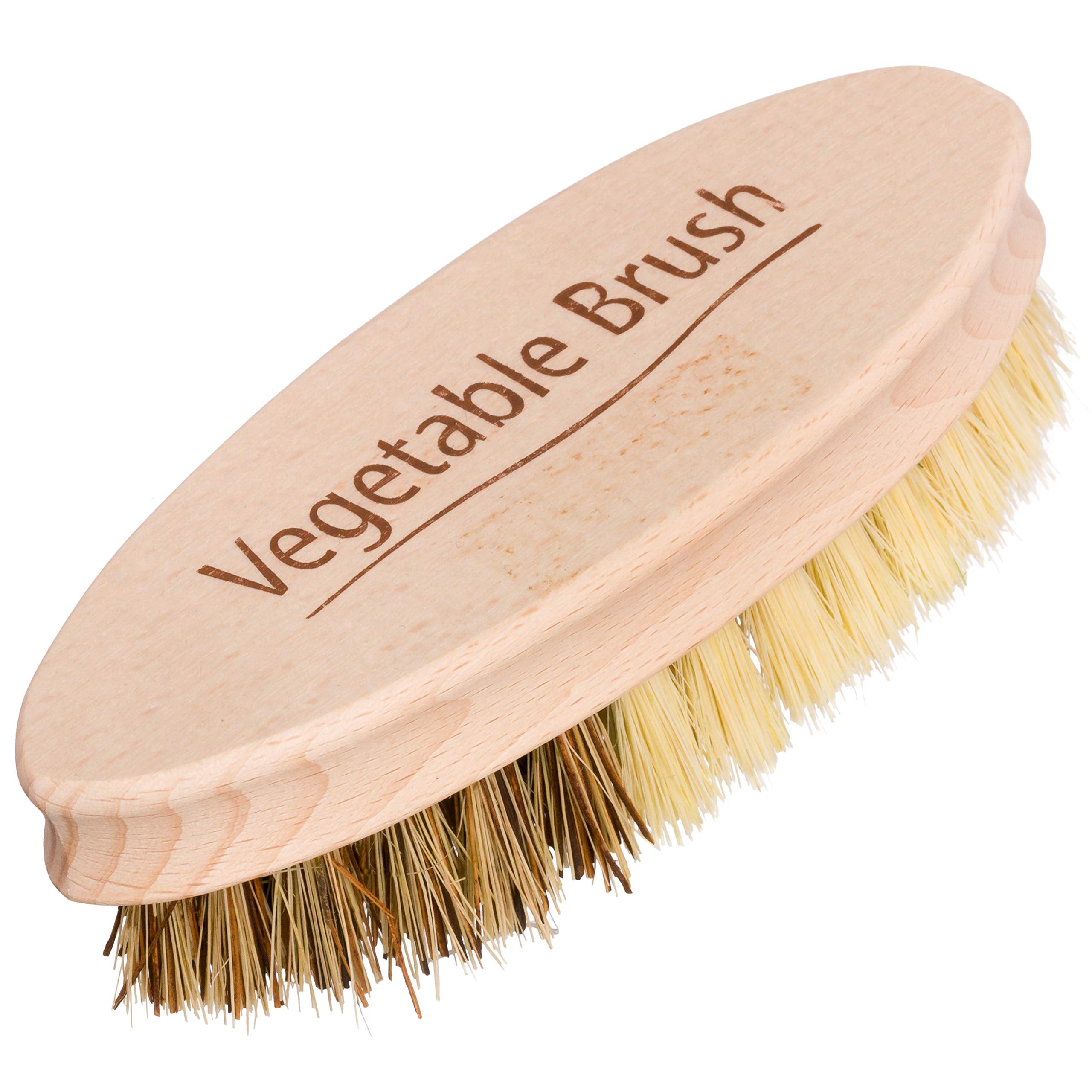 Redecker Hard And Soft Side Vegetable Brush, Durable Beechwood Handle, 2 Different Bristle Strengths For Cleaning Delicate Or To
