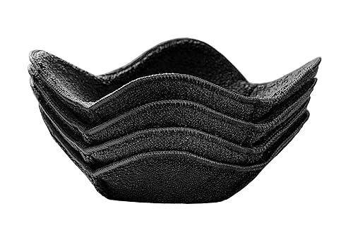 Microwave Bowl Cozy Huggers set of 4 - Durable and Reliable - For Hot and Cold Bowls  Plates and Dishes Bowl Holder for Microwave - Bowl Cozies Ideal Household Gift by Sheff Store (Black)