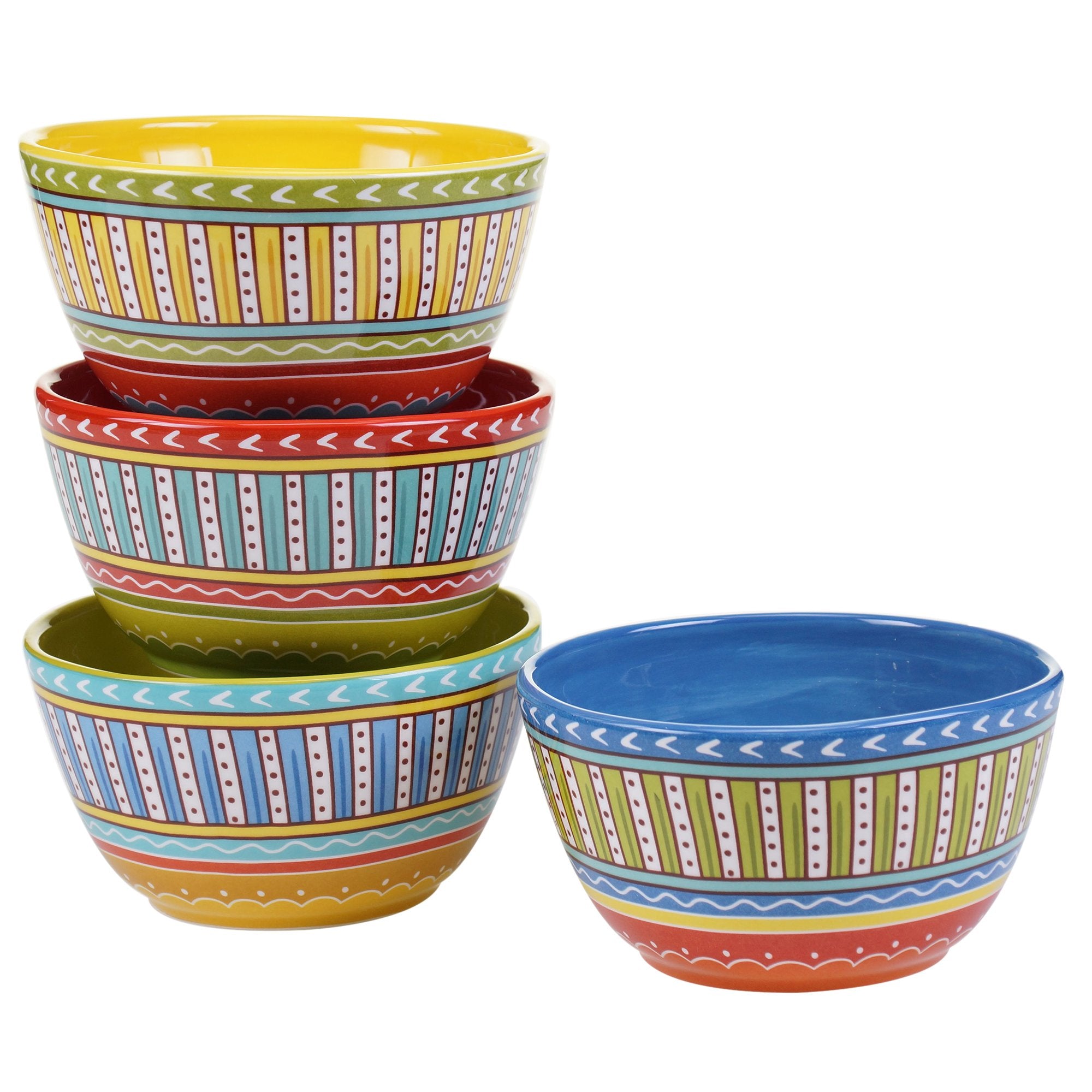 Certified International Valencia Ice Cream Bowls (Set of 4), 6, Multicolor