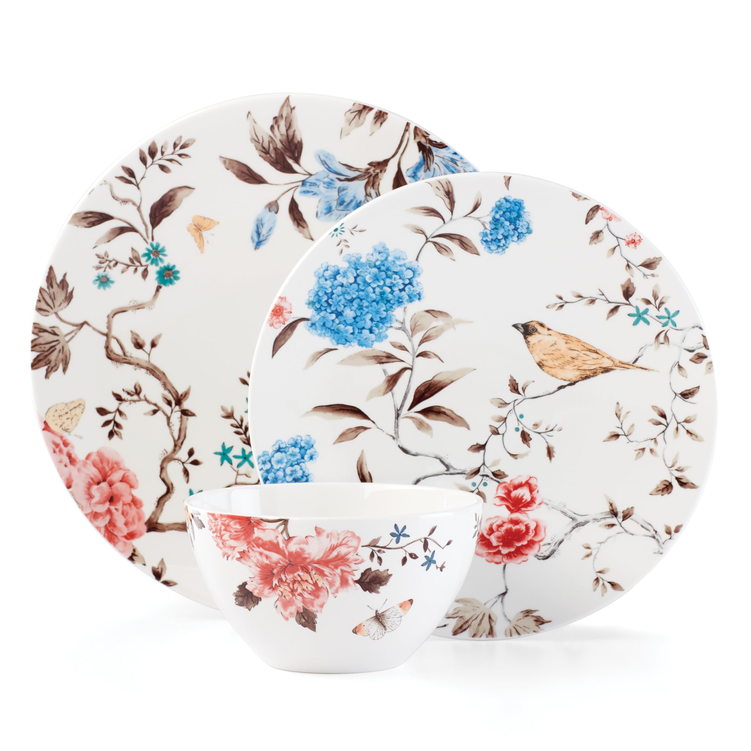 Lenox Sprig & Vine 12-Piece Dinnerware Set, 17.30 LB, White