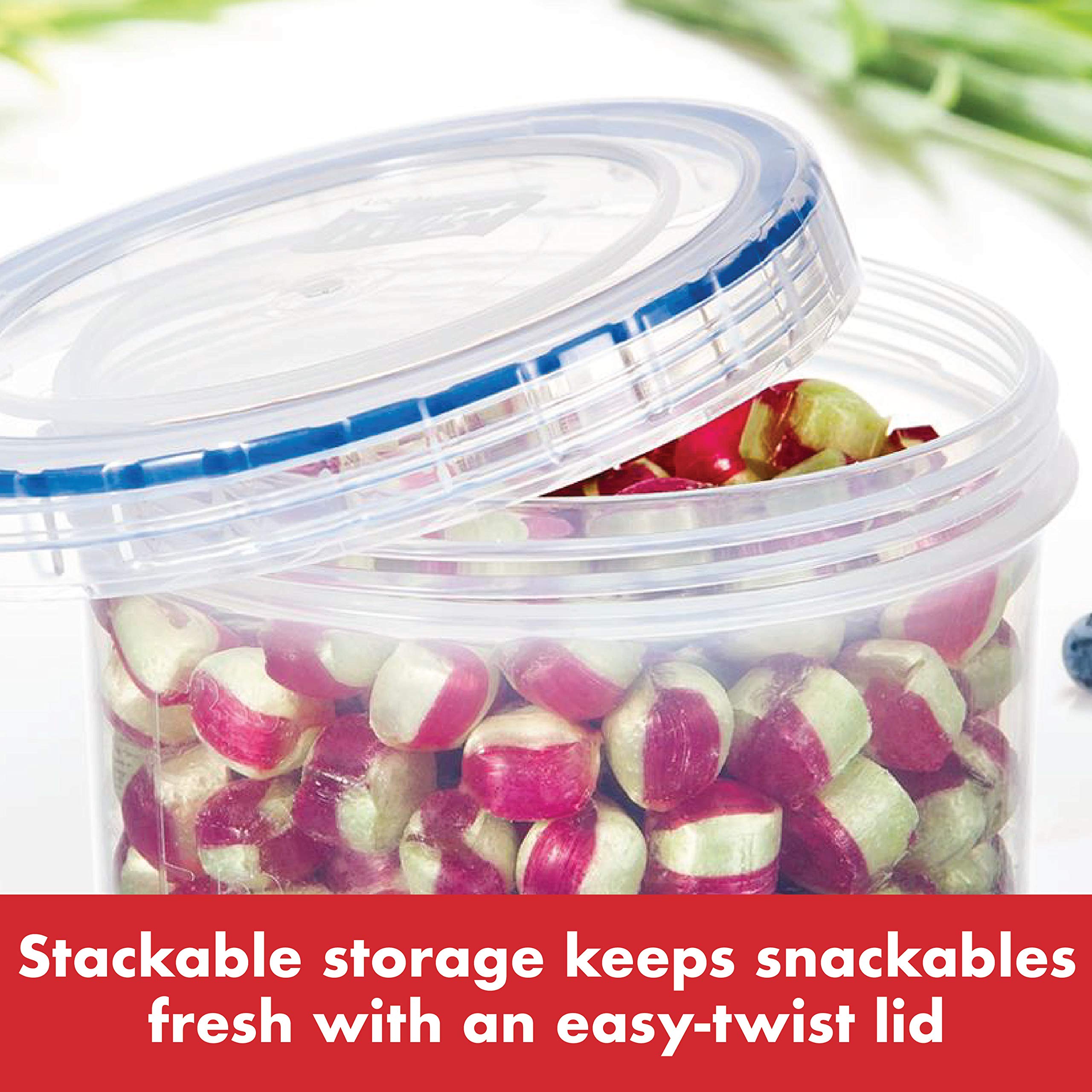 Locknlock Easy Essentials Twist Food Storage Lids/Airtight Containers, Bpa Free, Short-12 Oz-For Coffee, Clear