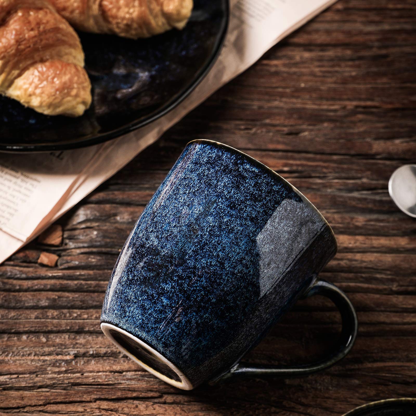 Vicrays Coffee Mug Set, 12 Ounce, Set Of 6, Ceramic Mug For Men, Women, Unique Glazed Mugs With Handle For Coffee, Tea, Milk, Co