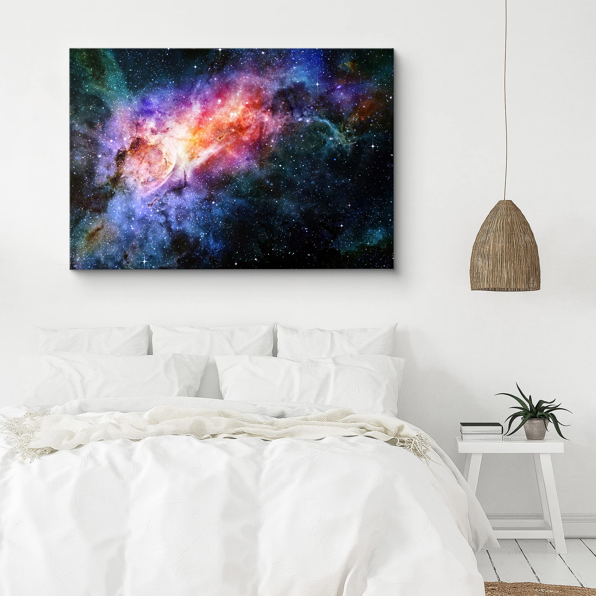 Signford Canvas Print Wall Art Purple, Orange & Red Space Nebula Astronomy & Space Aurora Digital Art Modern Art Contemporary Sc