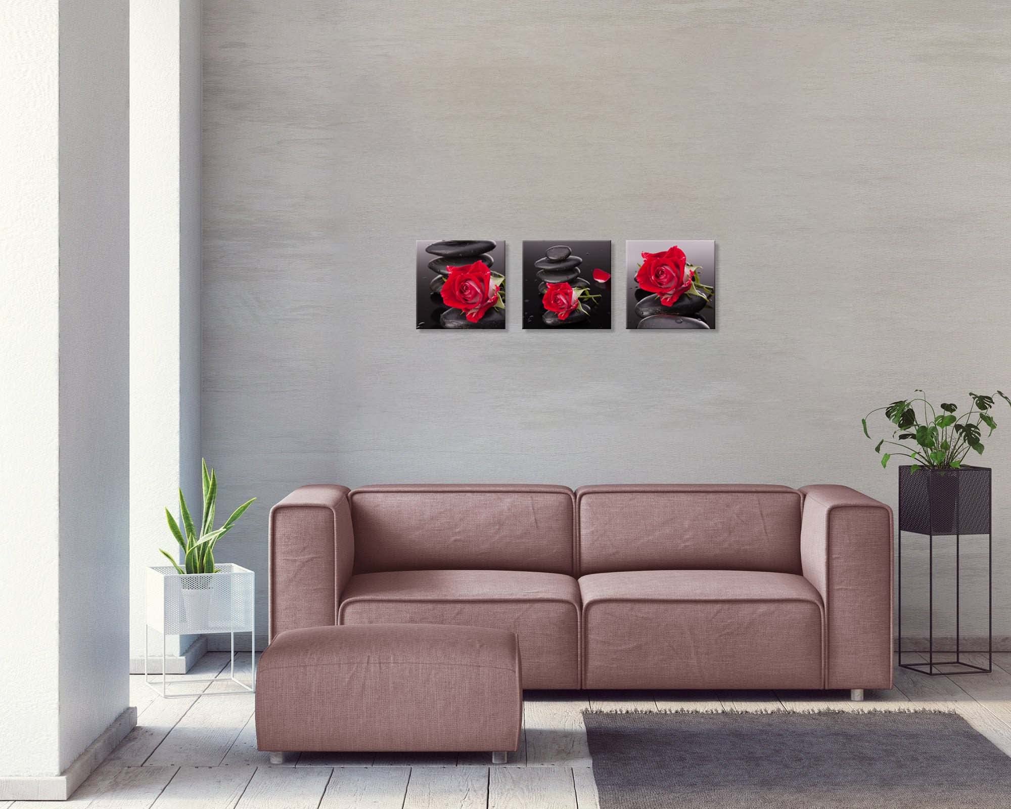 Nan Wind Red Canvas Wall Art Bedroom Wall Decor Black And White Zen Stones Spa Wall Art Rose Pictures For Living Room Kitchen Ho