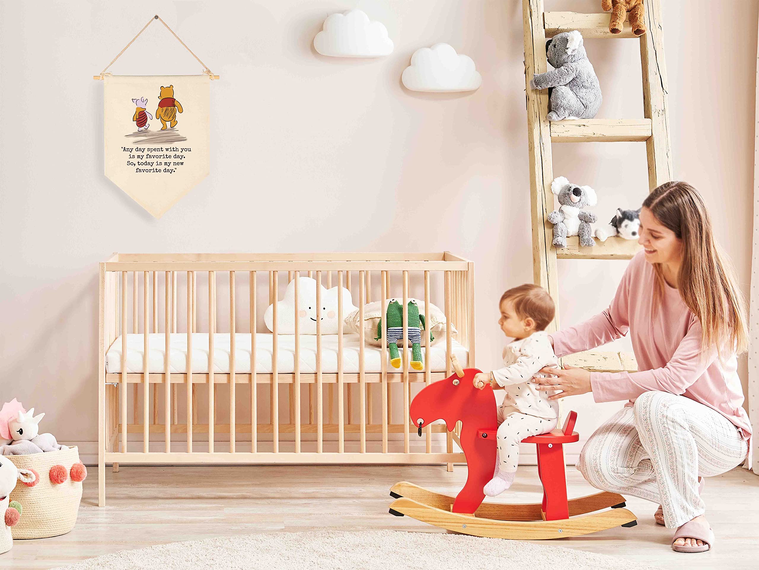 Any Day Spent With You Is My Favorite Day-Christmas Birthday Party Bunting-Baby Gift Shower-Winie Wall Flag Decor Gift The Pooh-