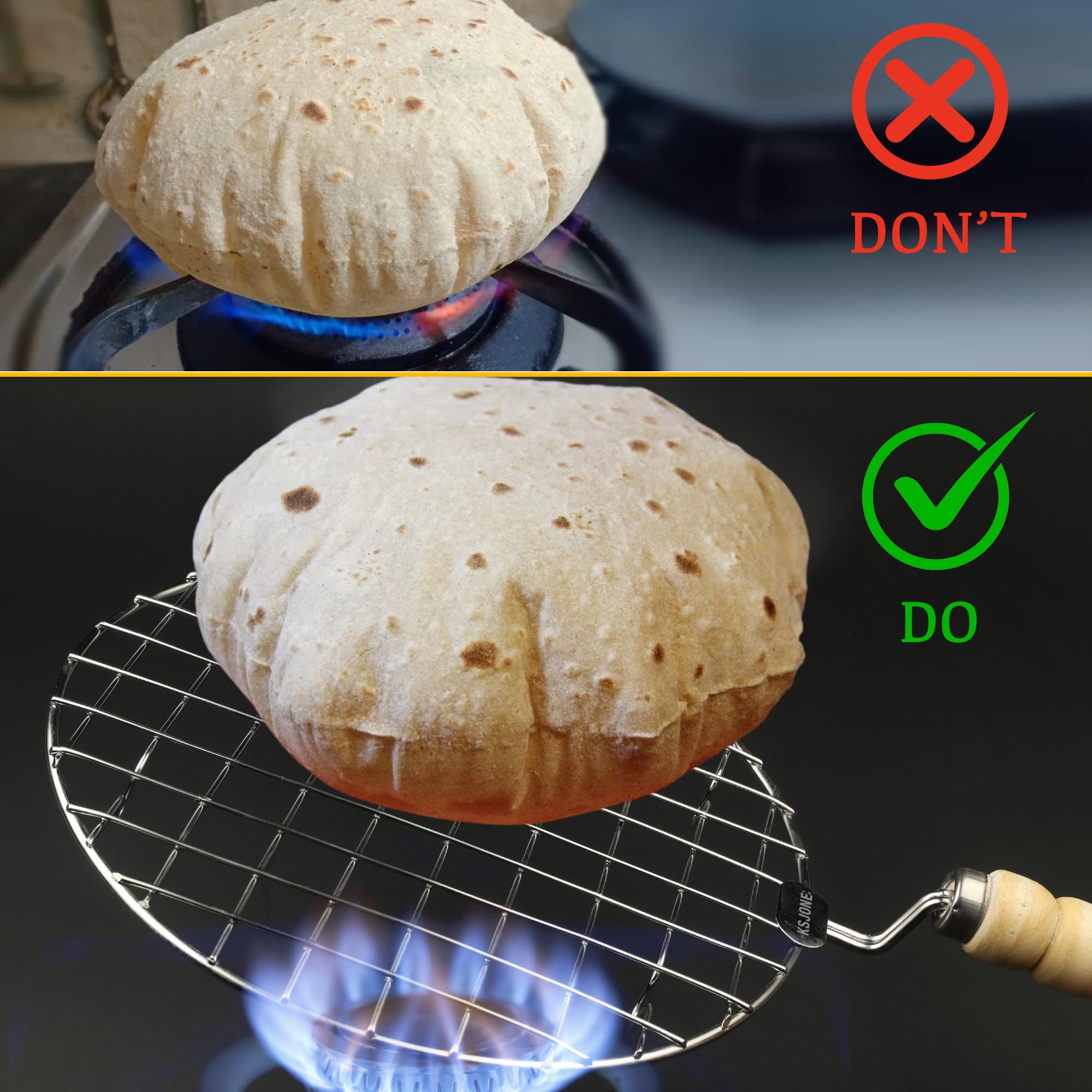 Wire Rack Making Roti KSJONE Stainless Steel Multi-Functional Wire Steaming Cooling and Baki ...